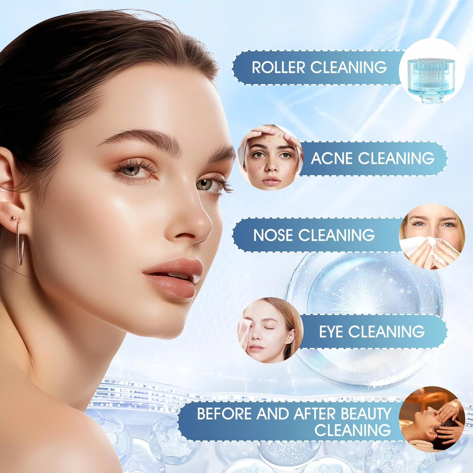 Microneedling Viso Roller Cleaner, Derma Roller Cleaner, Spray Roller Cleaners, Adatto per Rulli, Microaghi, Derma Stamp, Pulizia Rapida ed Efficiente, 100ml