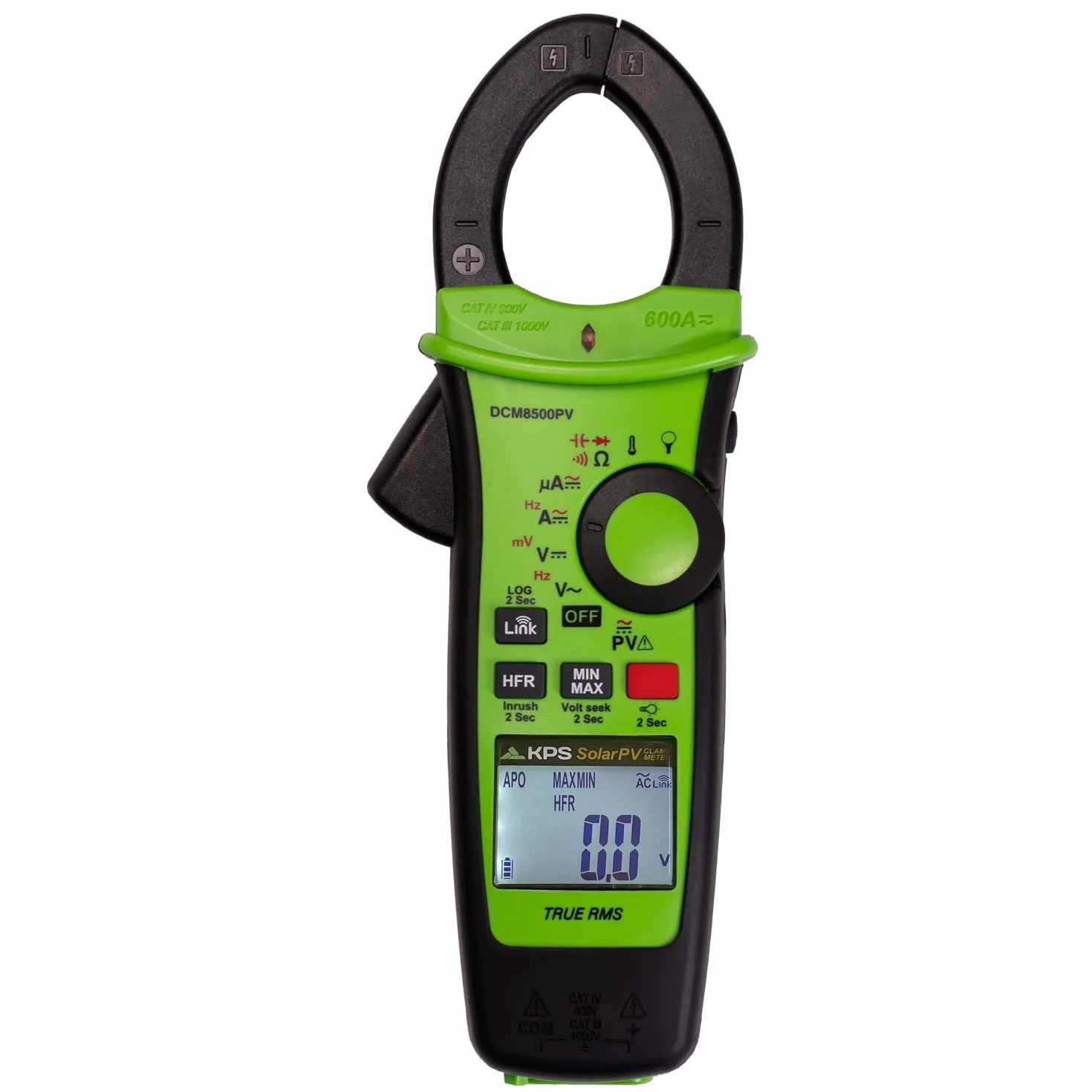Pinza Amperometrica TRMS con Bluetooth KPS-DCM8500PV 1500VAC 2000VDC 600A 4000µA DC Solari