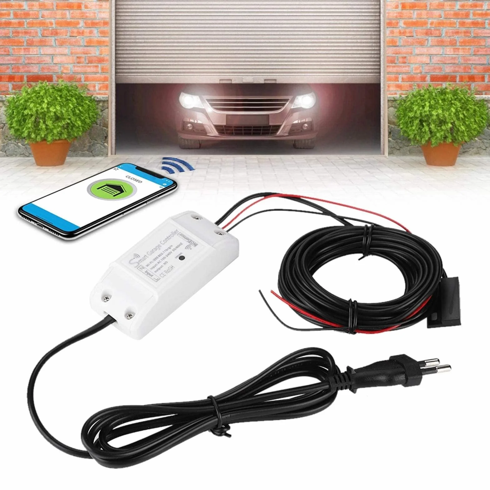 Demeras Apriporta Garage Smart WiFi, Door Opener Apricancello Intelligente con Telecomando