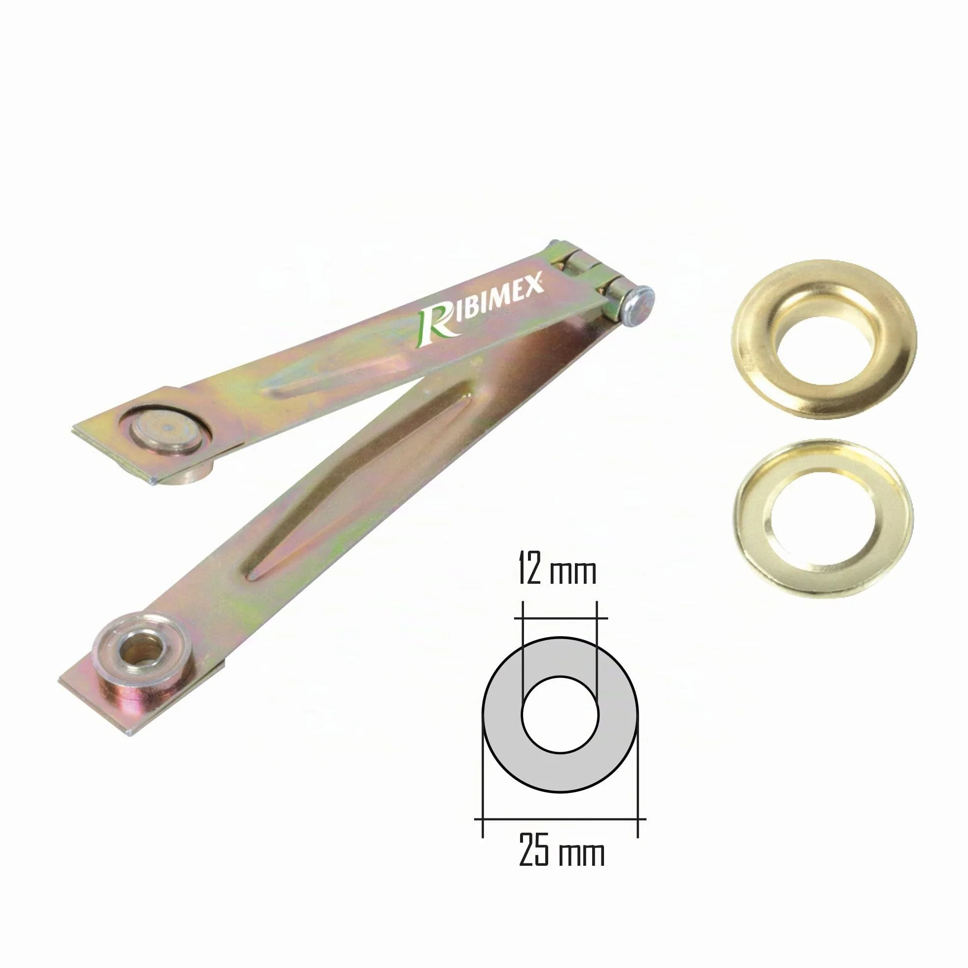 Ribimex Prbomp Set Pinza Con 50 Occhielli, Argento