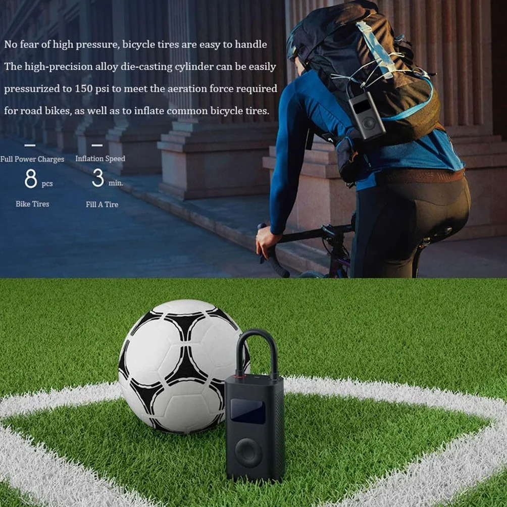 Mijia Compressore d'aria portatile 2000 mAh 0.2-10.3 bar 3-150 psi USB-C nero