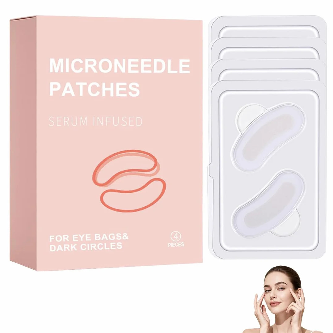4pcs Patch per il contorno occhi con aghi, patch idratanti per gli occhi, per le donne, trucco bellezza viaggiatori, matrimoni | con Acido Ialuronico Idratano idratante e schiarente per la pelle
