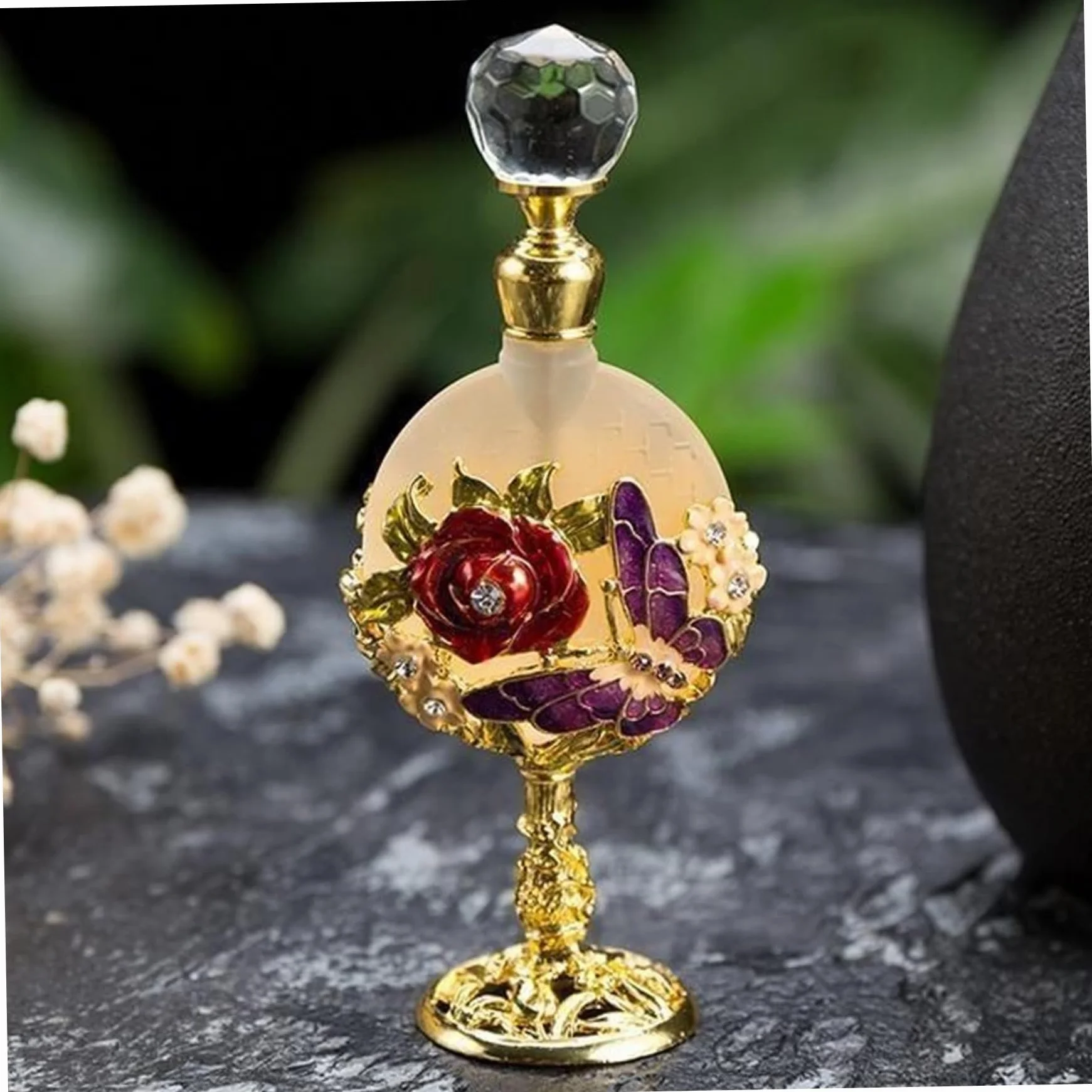 Olio di profumo arabo 12ml Strass di lusso Profumo di rosa Dubai per le donne Fragranza di olio essenziale di lunga durata arabo
