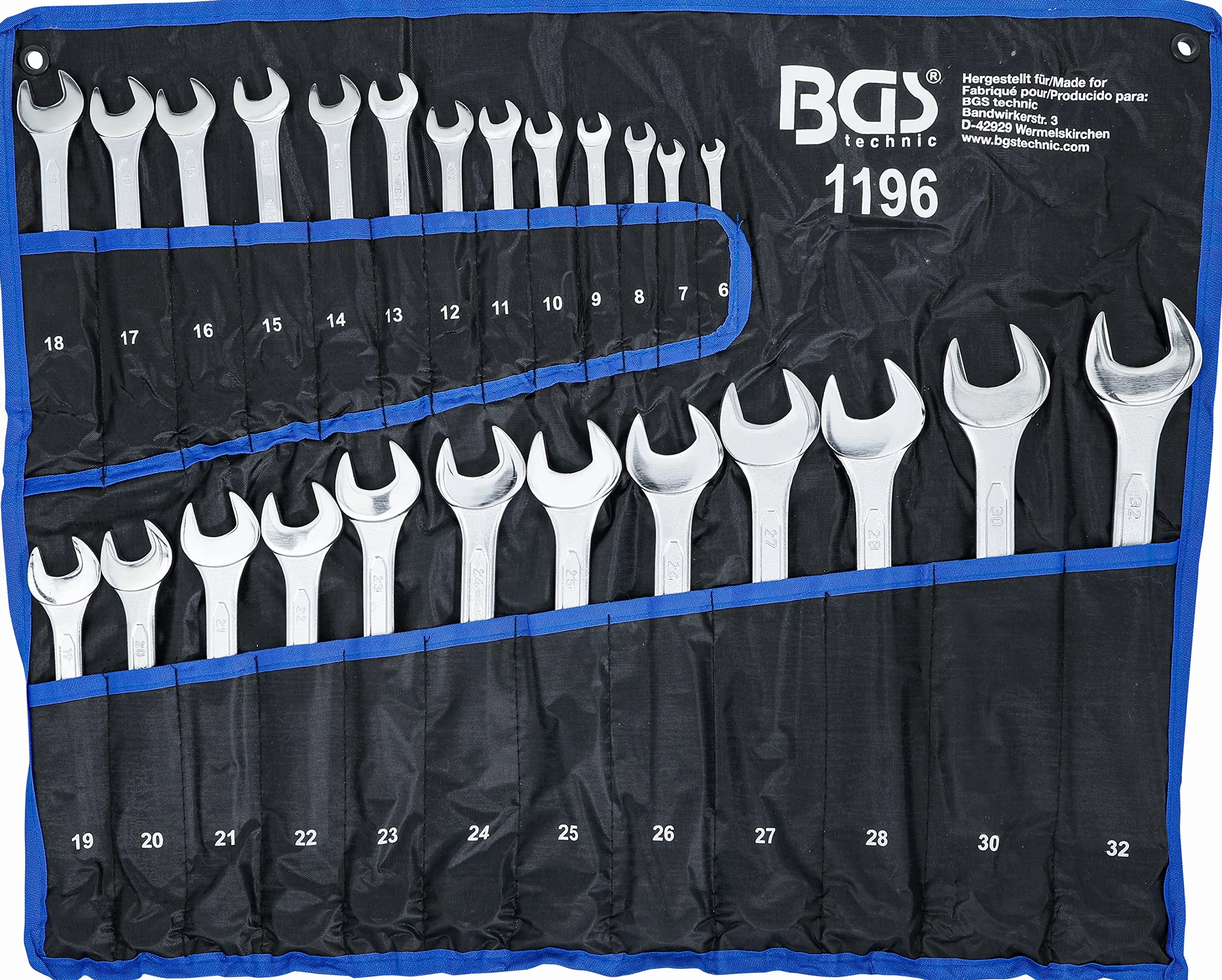 BGS 1196 Seria kluczy kombinowanych oczkowo-oczkowych 6-32 mm 25 szt.