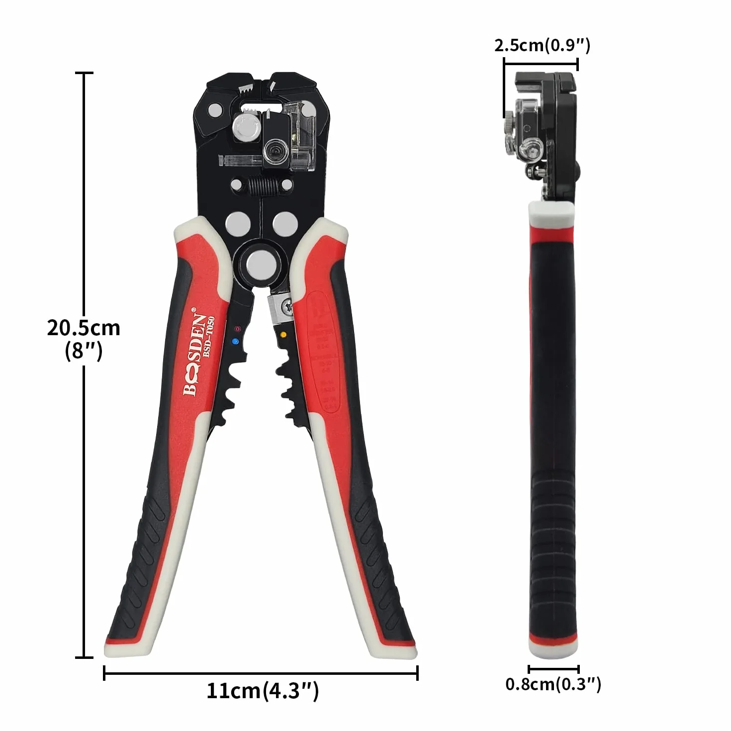 BOOSDEN Pinza Spelafili Automatica 3 in 1 Spelacavi Multifunzione 0.2-6mm² 24-10 AWG