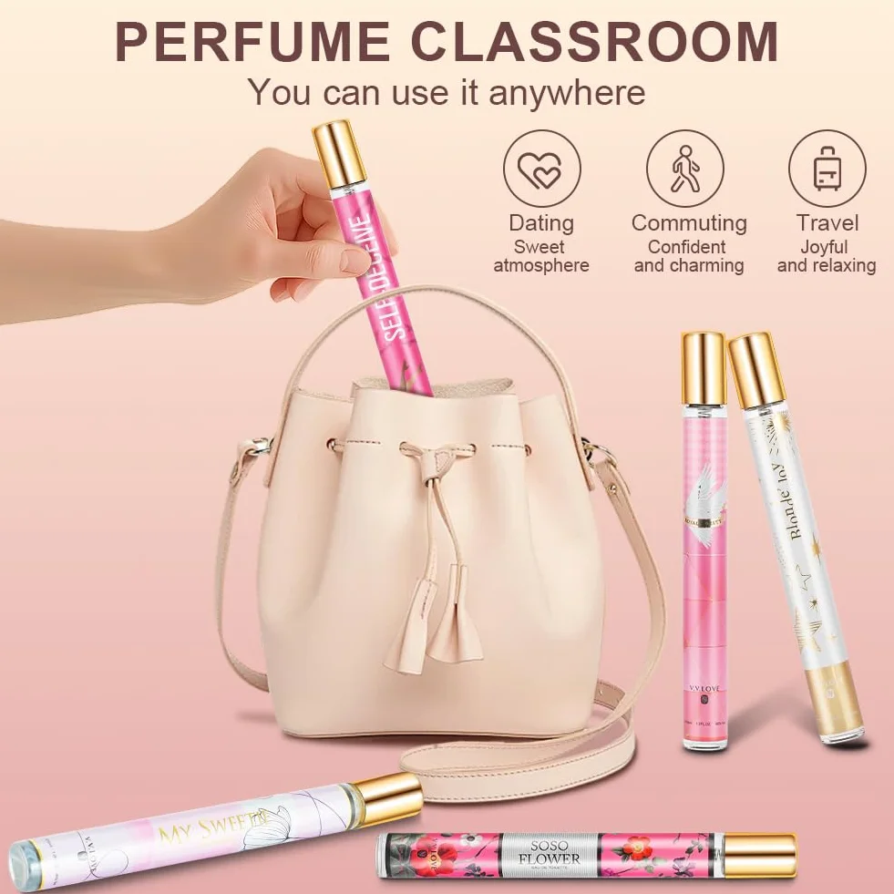 AOOWU Set Regalo Profumo Donna Premium, 6 Pezzi Eau de Parfum, Profumo Portatile per Donna, Olio Profumato, Fragranza Alunga Durata Che Sottolinea il Tuo Fascino per Compleanno e San Valentino