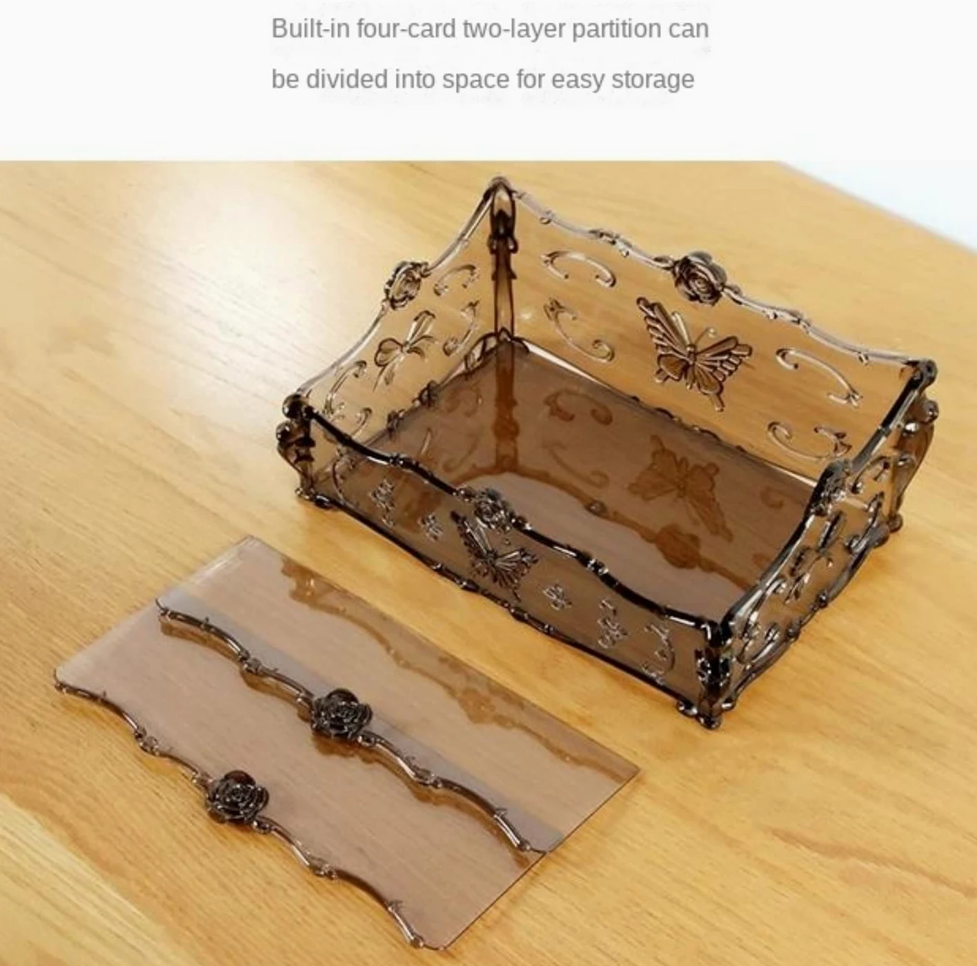 Porta Trucchi,Toeletta Scatola Cosmetica Trasparente da Tavolo Scatola per Rossetto Scatola per Rifinitura Organizzatore per Trucco Multifunzione(Black)