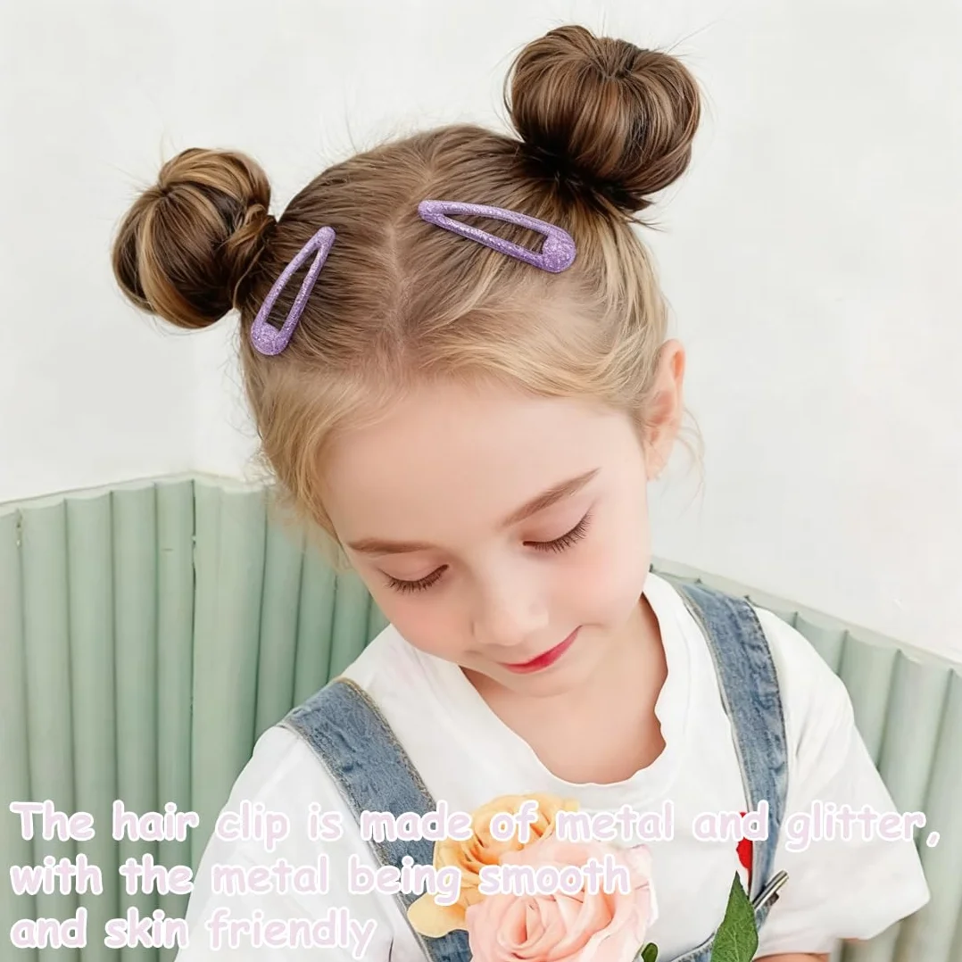 20 Pezzi Glitter Clip a Scatto per Capelli, Colorati Glitter Paillettes Fermacapelli, Fermagli per Capelli in Metallo, per Donna Bambina