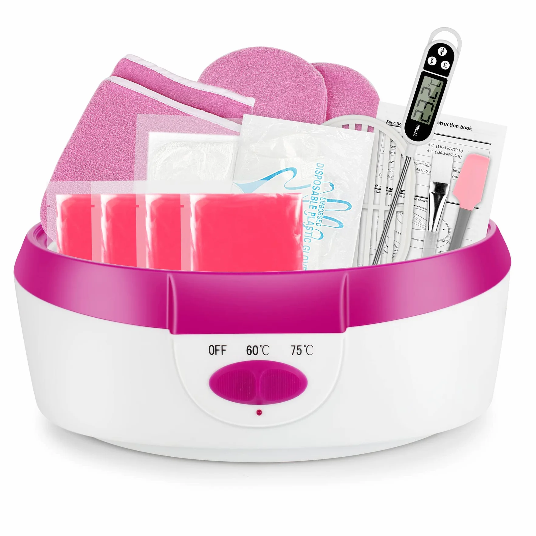 Bagno di Paraffina 265 W per Mani e Piedi, Forever Speed Cera di Paraffina Set Elettrico Paraffin Dispositivo Rosa