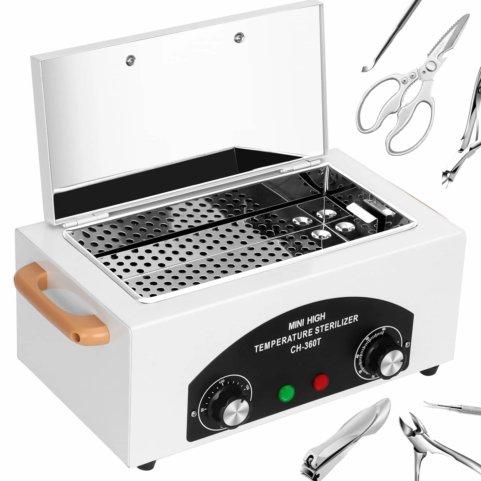 Xverycan 300W Sterilizzatore ad aria calda Disinfezione, 200℃ Sterilizzatore a calore secco ad alta temperatura, piccoli sterilizzatori per strumenti per unghie