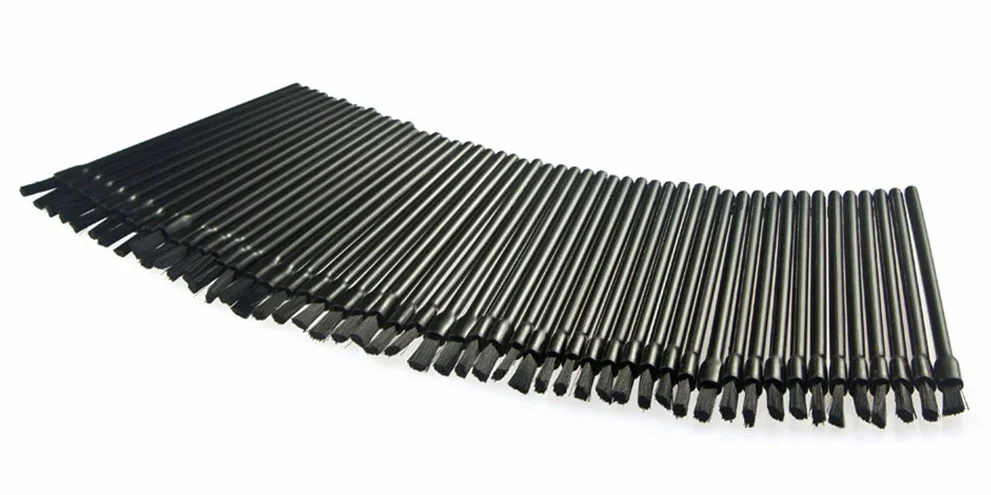 100 Pezzi Monouso Labbro Pennelli Rossetto Lucentezza Bacchette Bastoncino Applicatore Trucco Attrezzi Kit, Nero