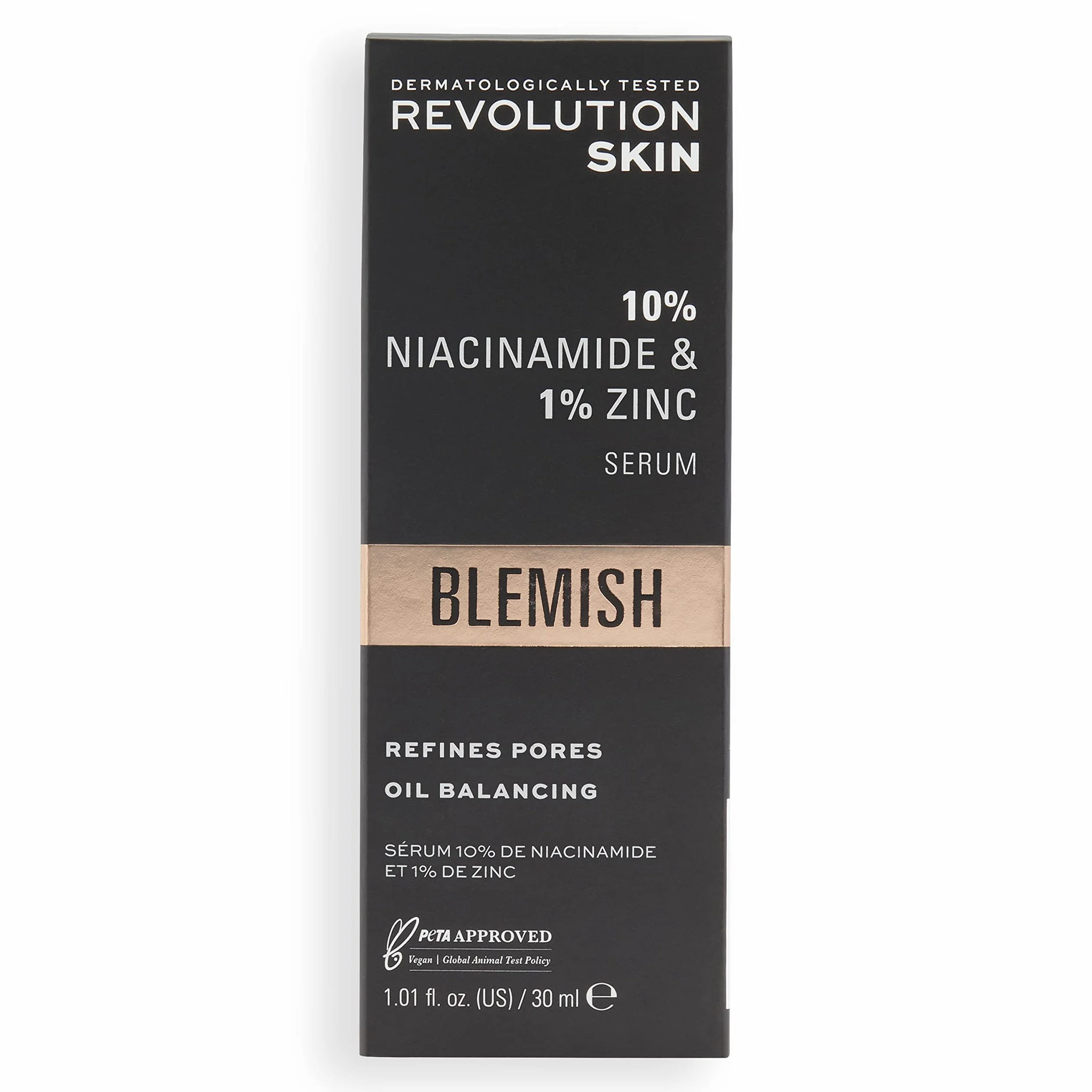 Revolution Skincare London, 10% Niacinamide + 1% Zinc Serum, Tackles Blemishes, Minimises Pore Appearance, Face Serum, 30 ml