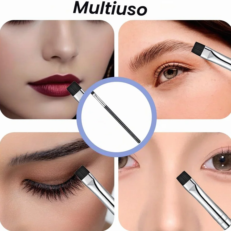 Pennelli per Sopracciglia, Pennello per Eyeliner, Pennello per Eyeliner Piatto, Pennello da Trucco, per Occhi, Sopracciglia, Ombretto, Labbra