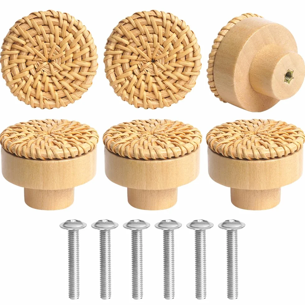 Ainiv 6pz Maniglie Rotonde per Mobili in Legno 40mm Pomelli per Armadietti