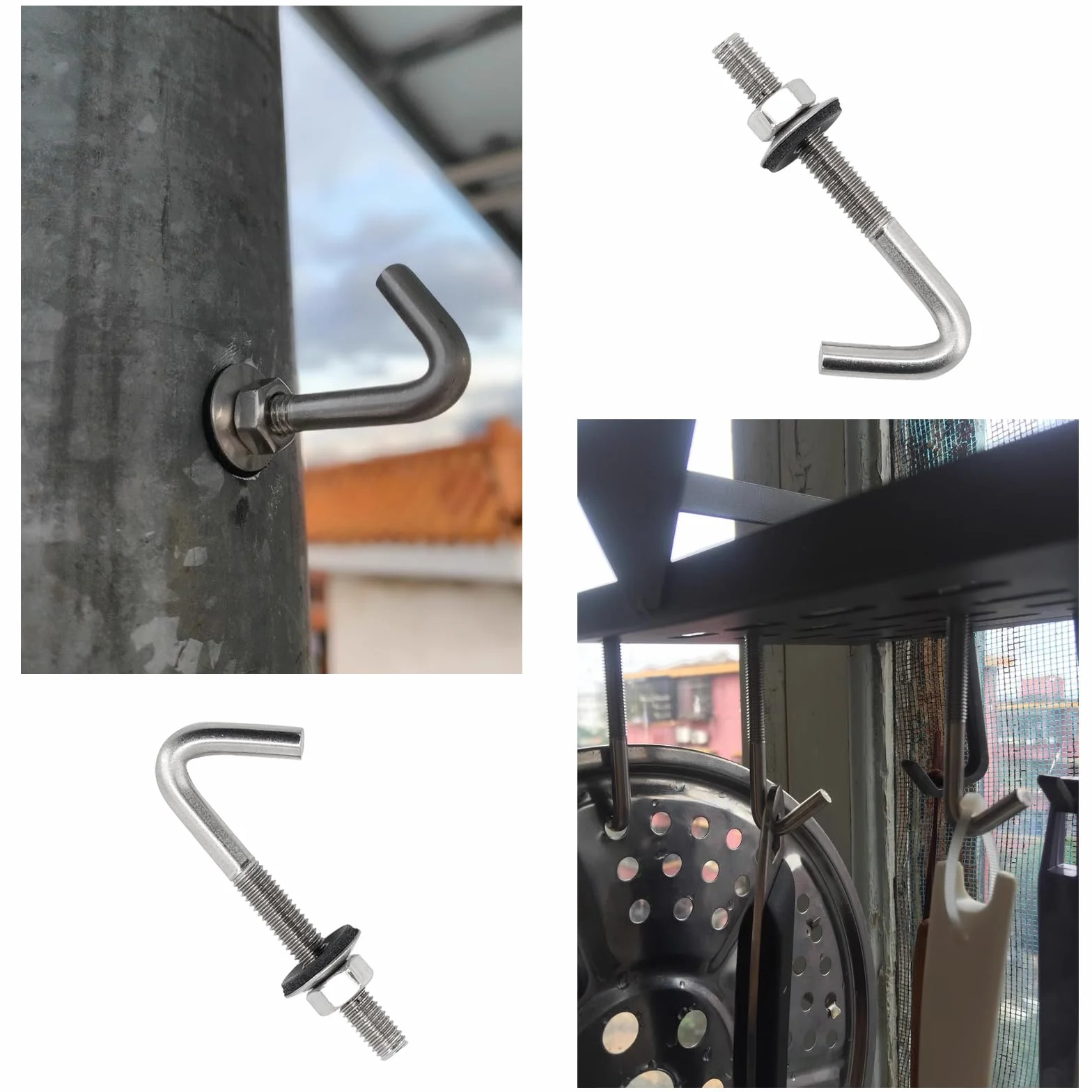 Ancoraggi per tetti M6x50mm acciaio inossidabile 304 ganci a J dado esagonale