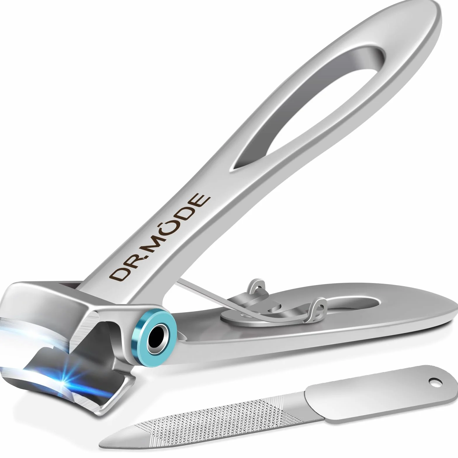 Tagliaunghie uomo piedi, DRMODE tagliaunghie professionale grande per anziani unghie spesse con ampia apertura da 16 mm, curva acuta taglia unghie per piedi mani uomo con lima per unghie