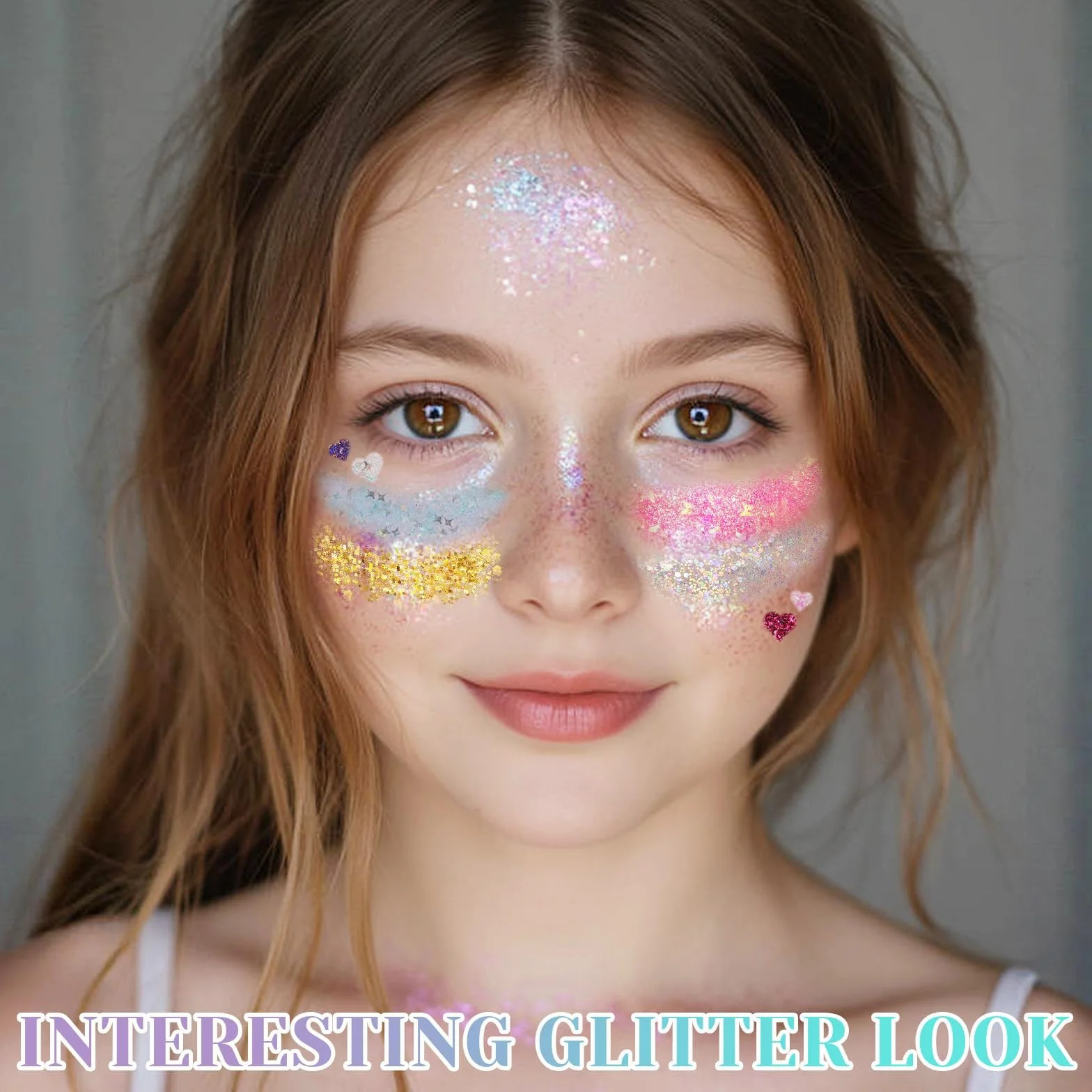40 Colori Palette Ombretti Glitter, Palette Make Up per Corpo e Viso, Gel Glitter per Ombretti, Make Up Adulti Bambini, Set Trucco Carnevale Feste e Halloween