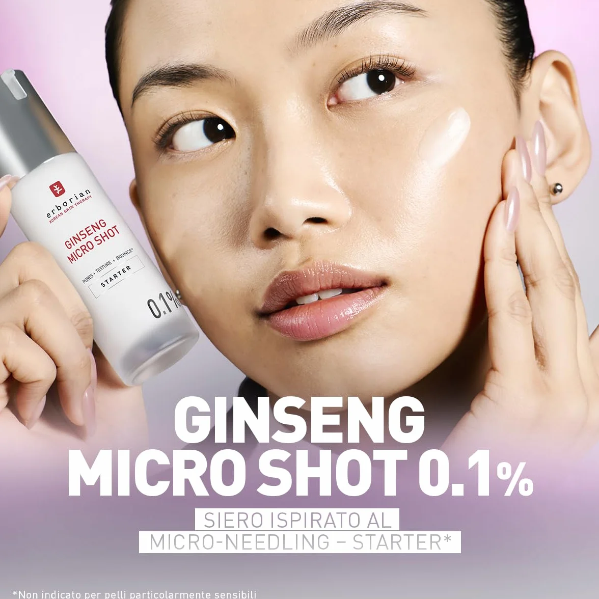 Erborian - Ginseng Micro Shot - Starter 0.1% - Siero Viso Retexturizzante ispirato al Micro-Needling - Con Ginseng e Collagene per Pori Affinati e Pelle Liscia - Cura Coreana - 10ml