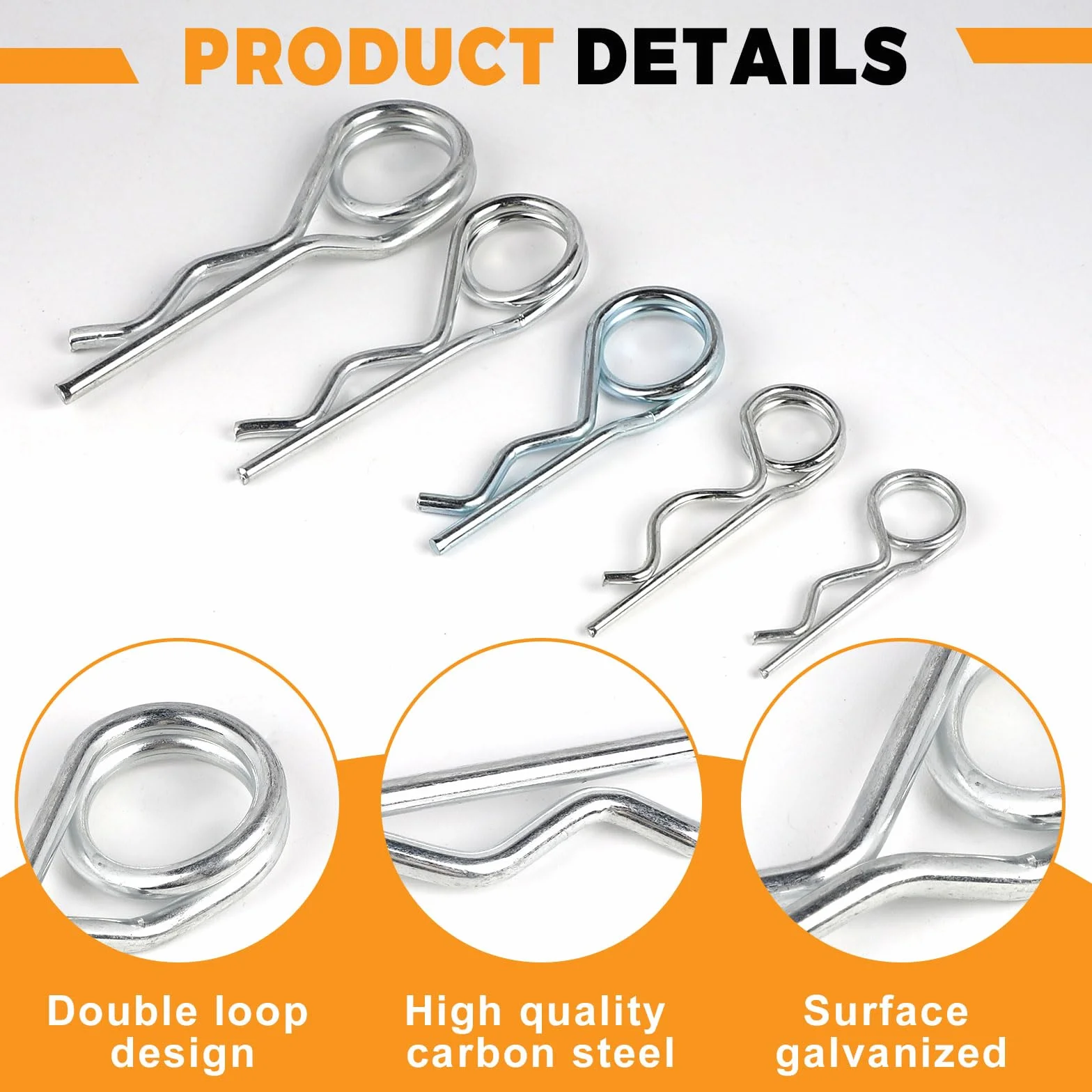 Coppiglie a Molla 2.5 mm 3 mm 4 mm 5 mm, 22 Pezzi per Trattore