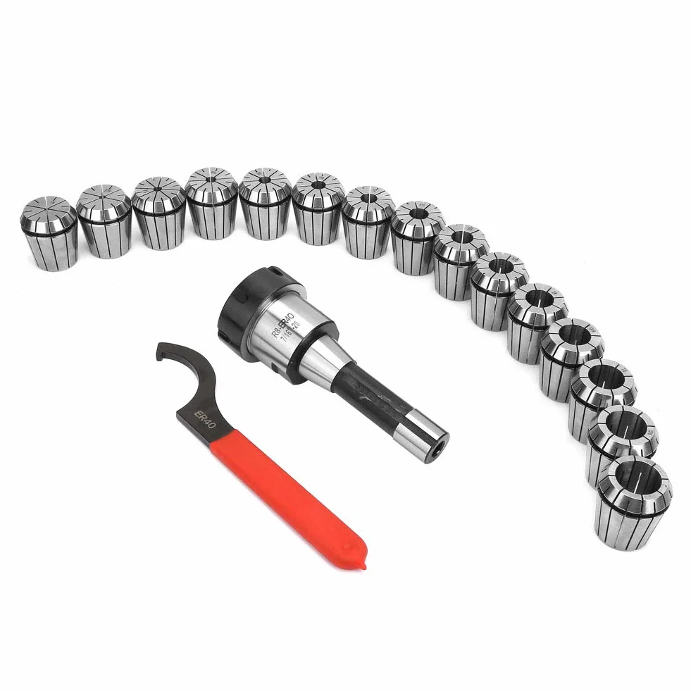 R8 ER40 Collet Chuck Set 15 Pezzi Alta Forza di Serraggio Precisione