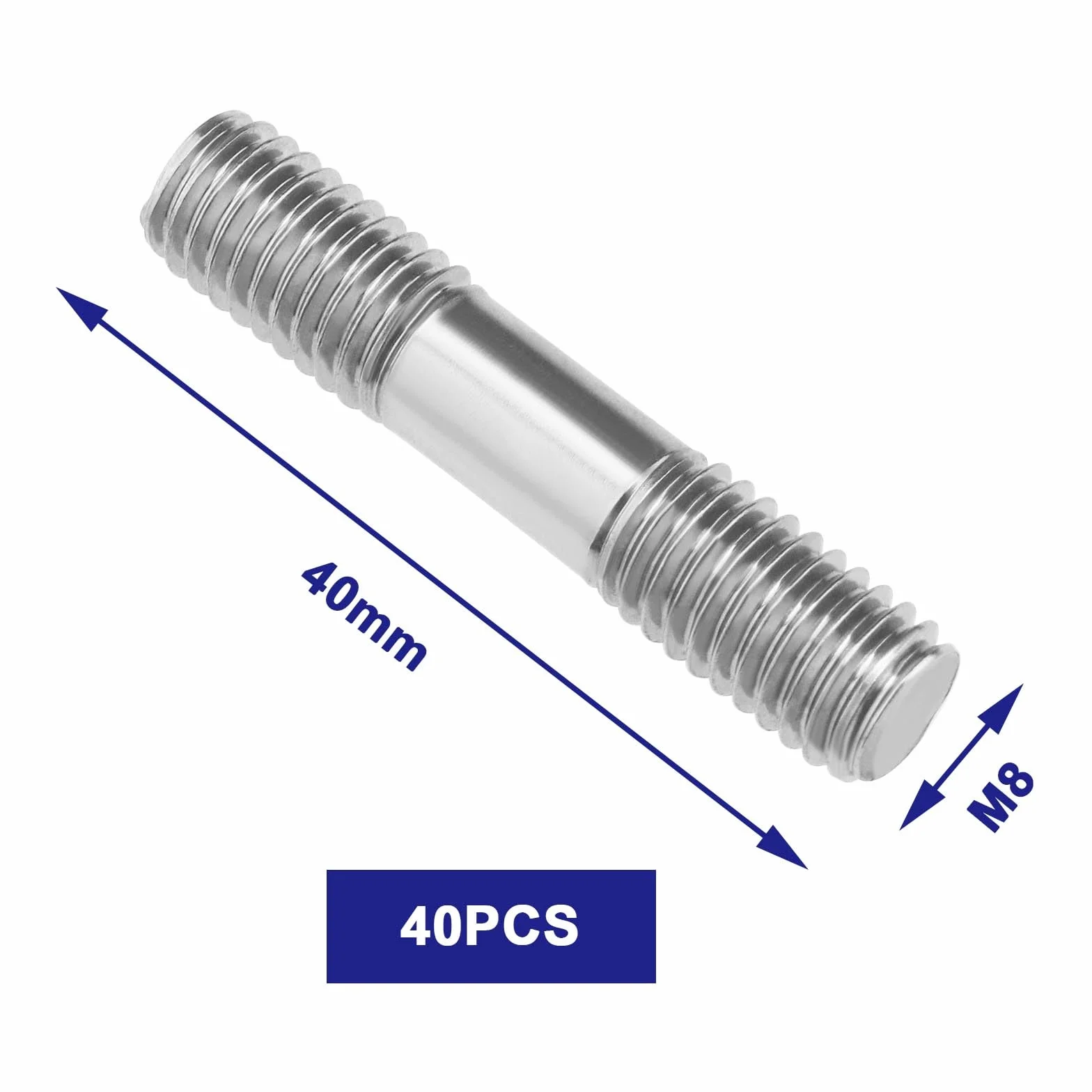 Śruba dwustronna M8x40 304 stal nierdzewna 40 sztuk