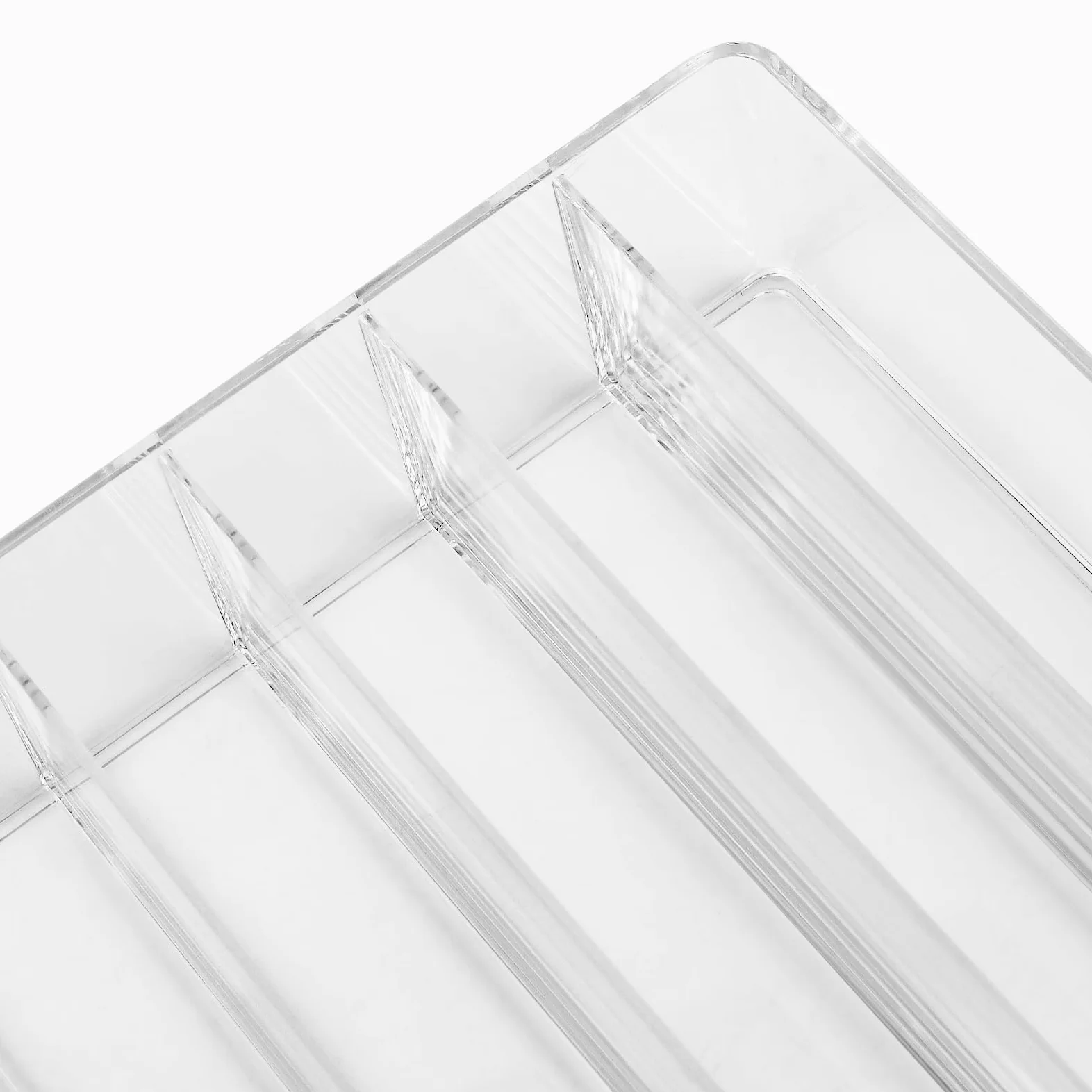 SINJEUN Confezione da 4 organizer per tavolozze in acrilico, 7 sezioni divise, organizer per ombretti, fard, rossetti, trucchi (trasparente, 19,1 x 16 x 4,6 cm)