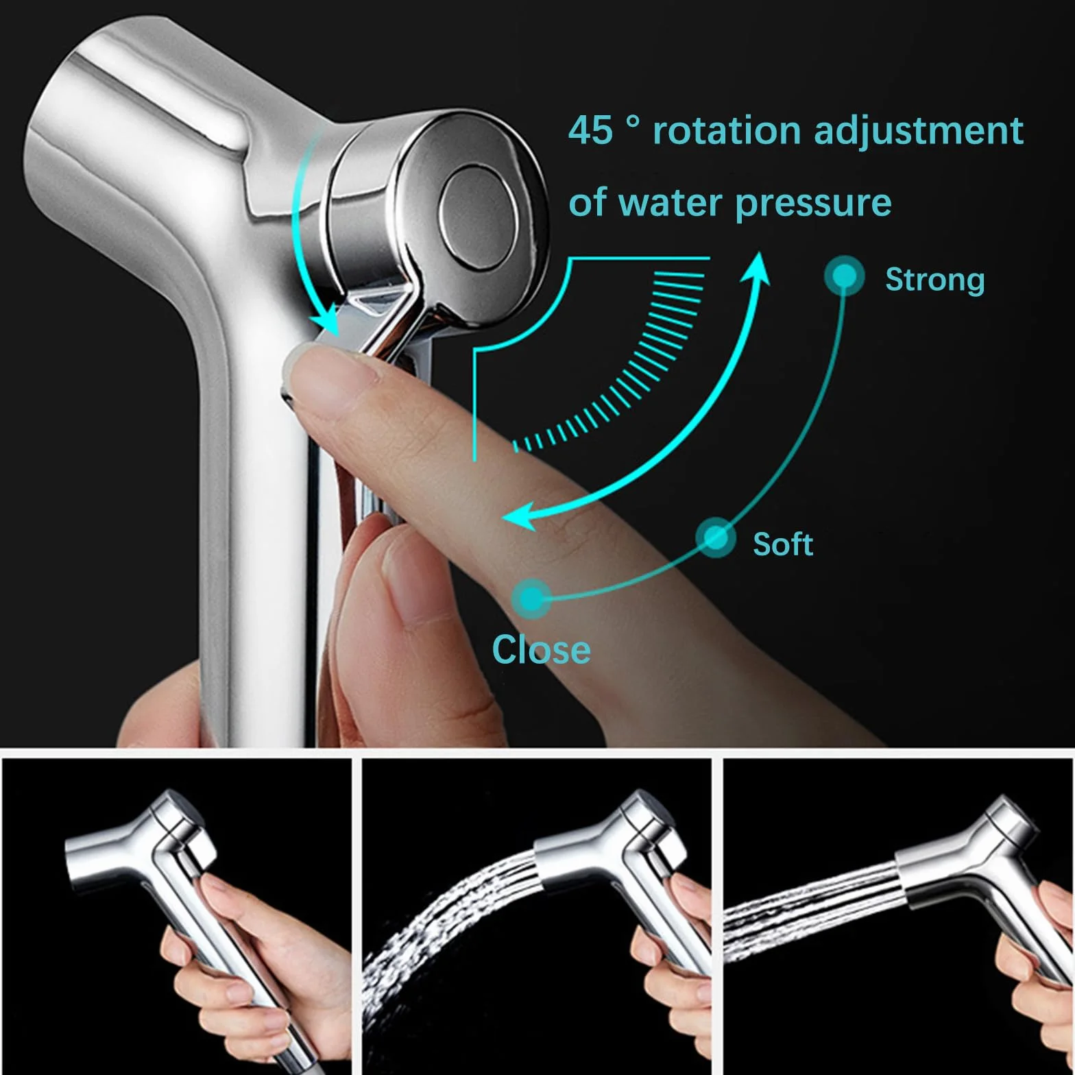 Spruzzatore per Bidet Portatile Doccetta Regolabile Igiene Personale Doccia Bagno WC