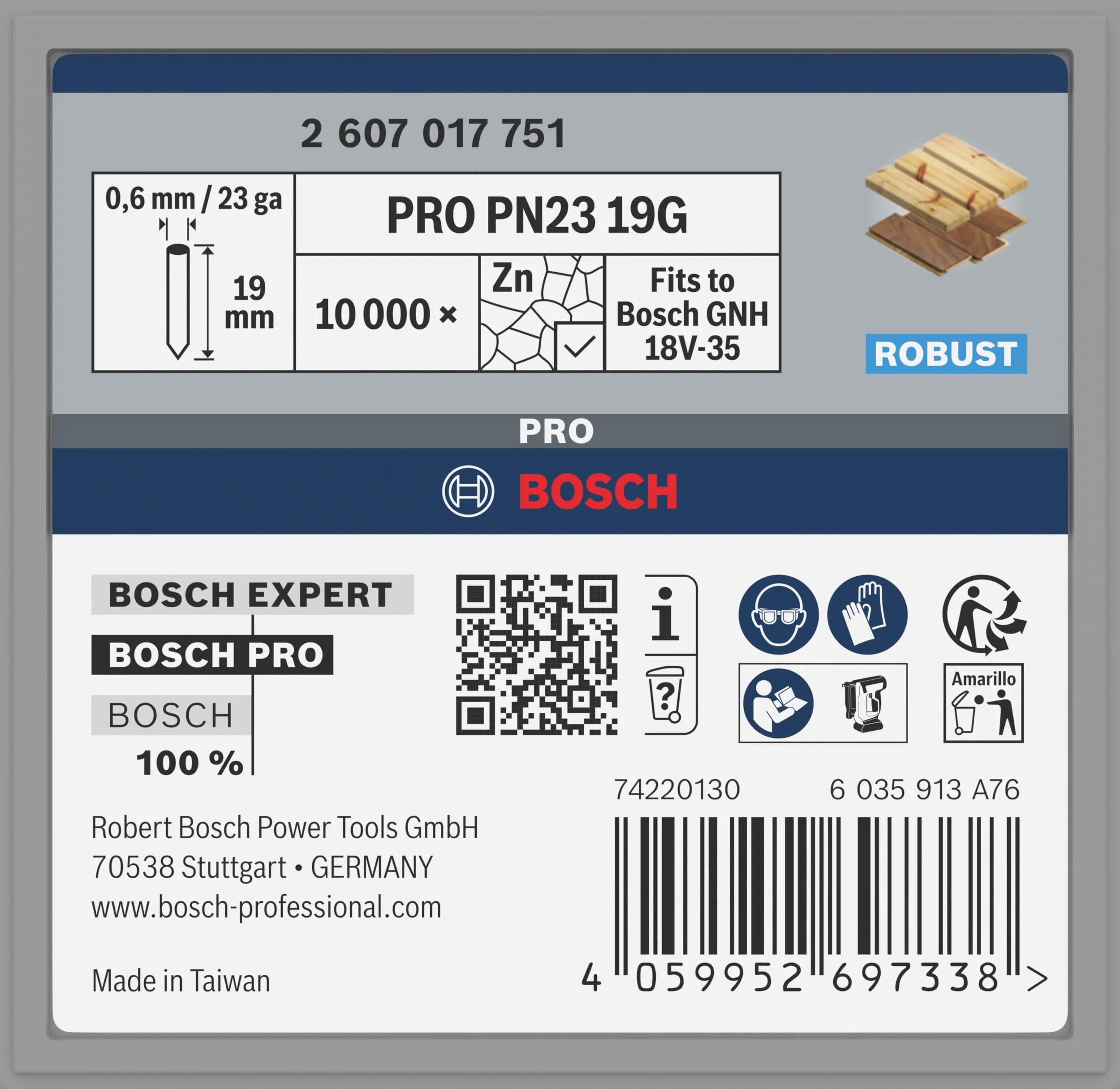 Bosch Chiodo PRO PN23 G 0,65/23 g zincato 10000 pz 19 mm