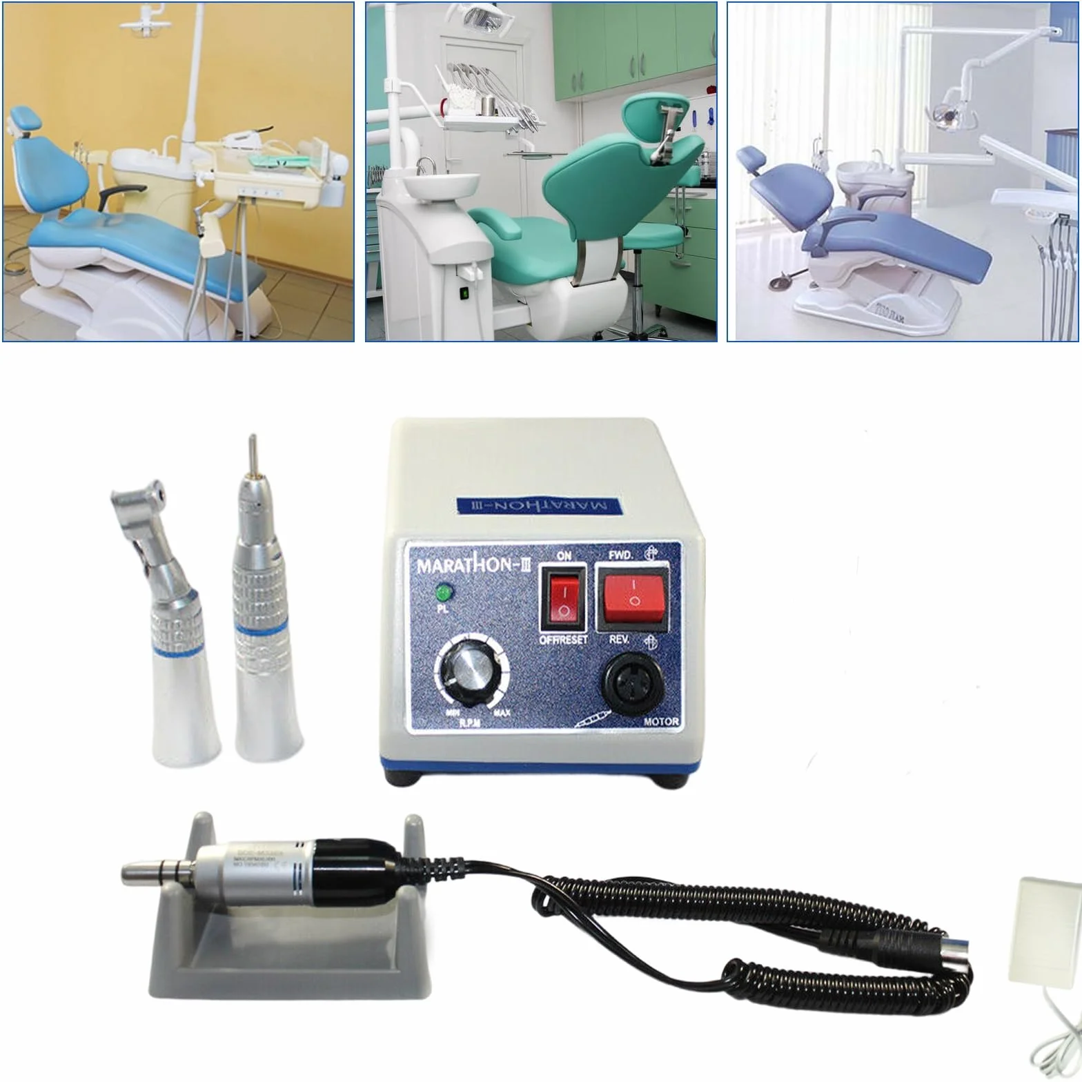 Laboratorio Micromotore Elettrico 0-35000 Giri/min Rettifica Regolabile Lucidatura Portatile con Lucidatrice +2 Teste +10 Fresas Carburo