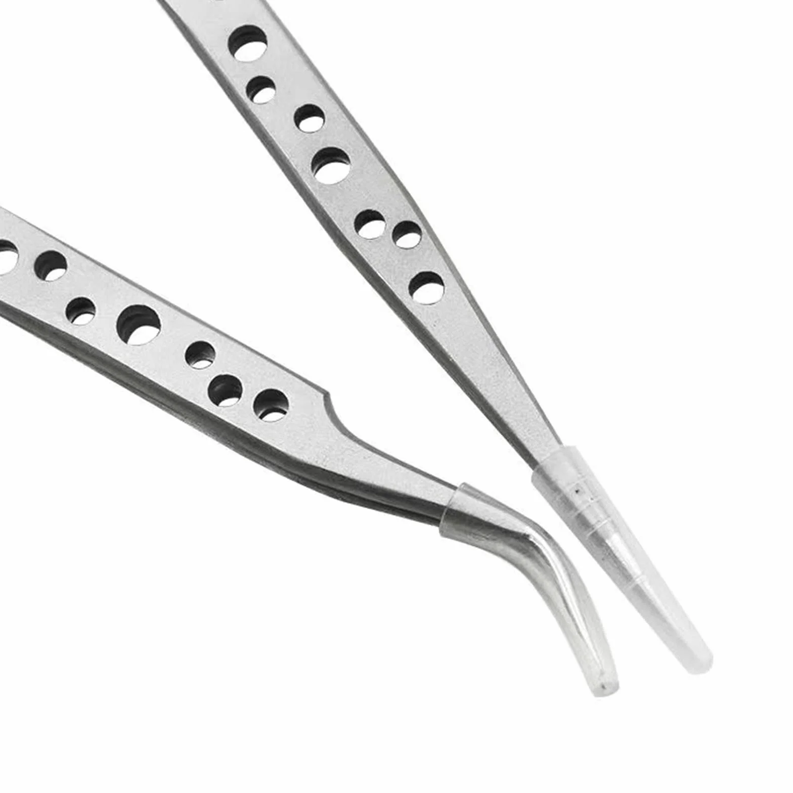 Pinzette di Precisione Industriali 4 Pezzi Acciaio Inossidabile Antistatiche 2 Dritte 2 Curve