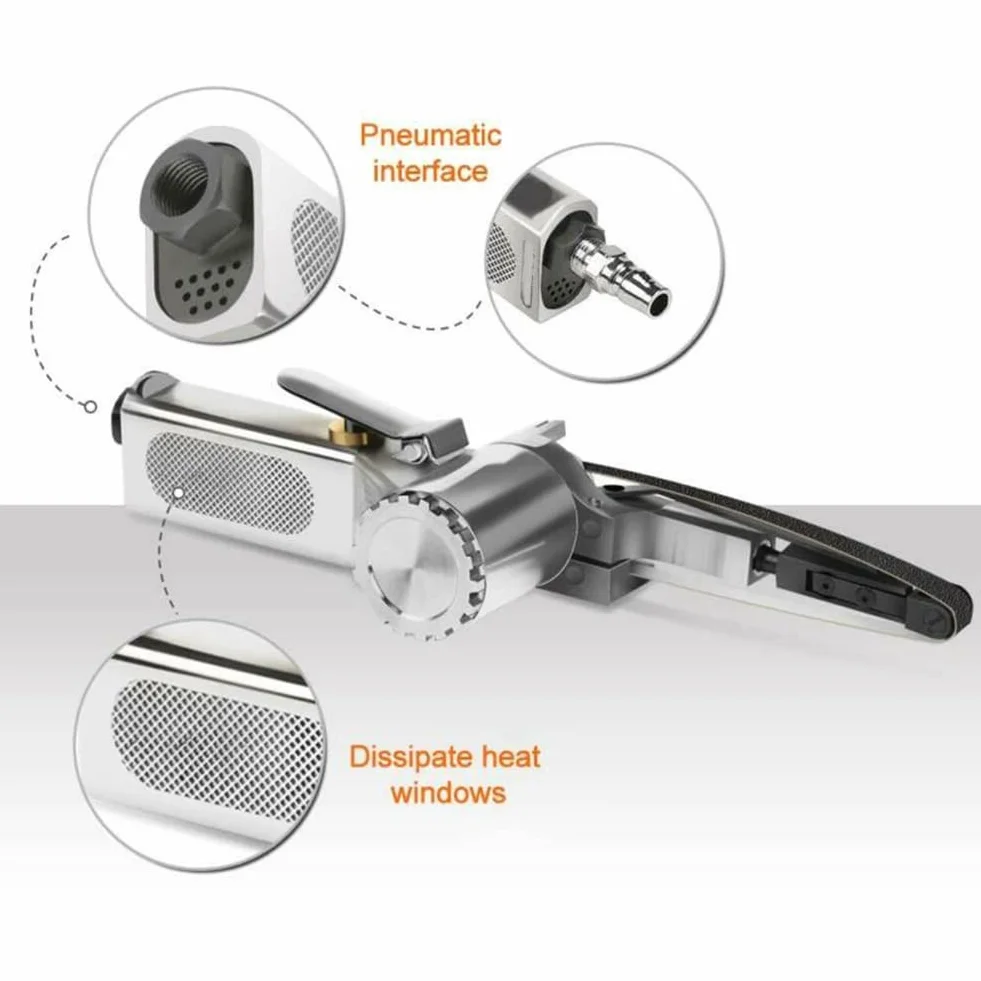 Levigatrice a Nastro Pneumatica 10mm 330mm con 25 Nastri Levigatura Strumento Lucidatura Auto