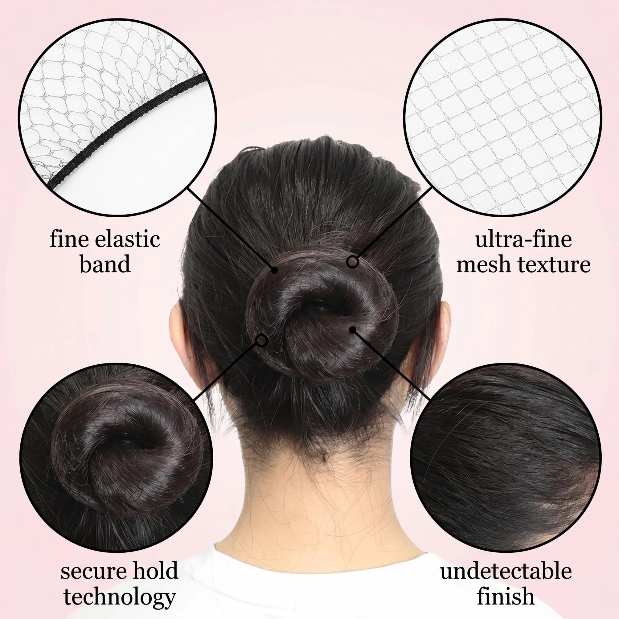 24 Pezzi Retine per Capelli, Ciambella per Chignon e Chignon Facile per Capelli, Invisibile e Confezionate Singolarmente (per Bambini, Ballo, Cucina e Uso Quotidiano)