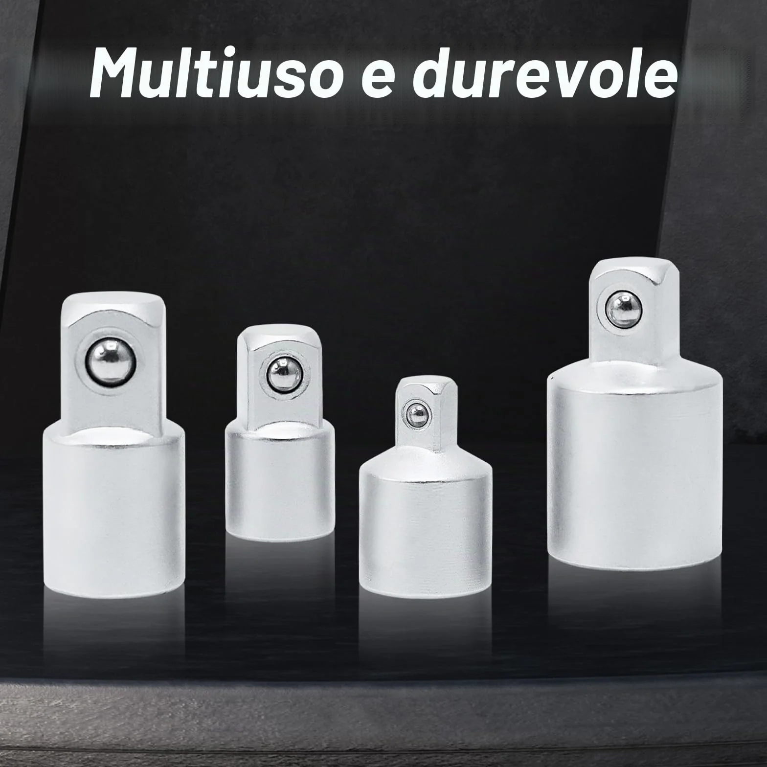 CCLIFE Set di Adattatori per Bussole 1/2" 3/8" 1/4" per Chiavi a Cricchetto o Dinamometrica 4 Pezzi