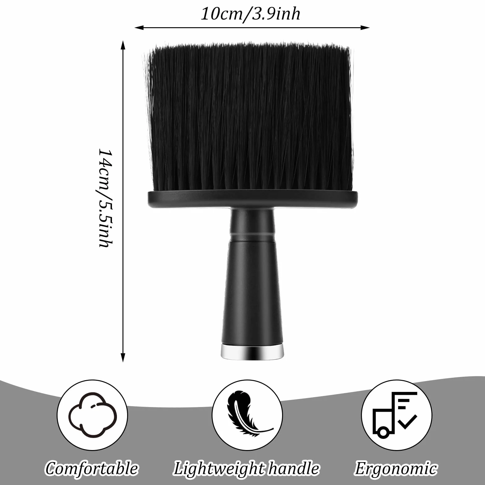 2 pezzi parrucchiere pennello collo Duster pennello collo pennello collo con manico collo parrucchiere nero pennello per il collo parrucchiere parrucchiere professionista Barber Brush per parrucchiere