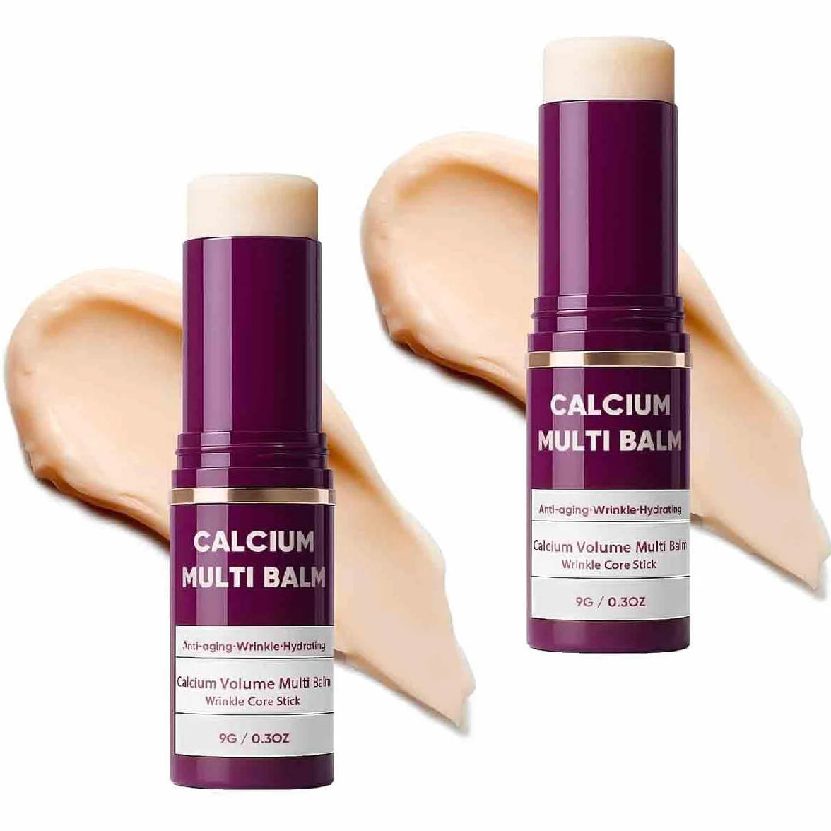Stick Multi-Balsamo Al Calcio,Stick Idratante Al Collagene,stick Multi Balsamo Al Calcio 3 In 1,Idratante,Rassodante Per La Pelle,Adatto Per Occhi,Collo,Viso (2 pezzi, 1)