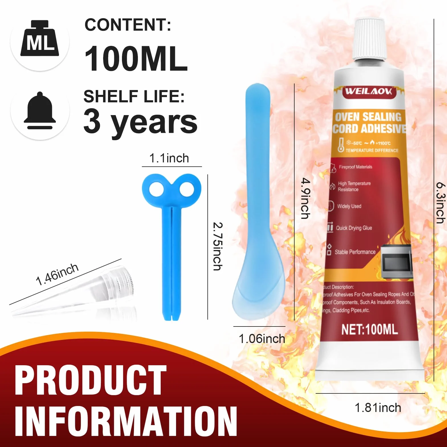Silicone Alte Temperature Nero 100 ml do Pieca, Kuchenki Mikrofalowej, Płyty Indukcyjnej