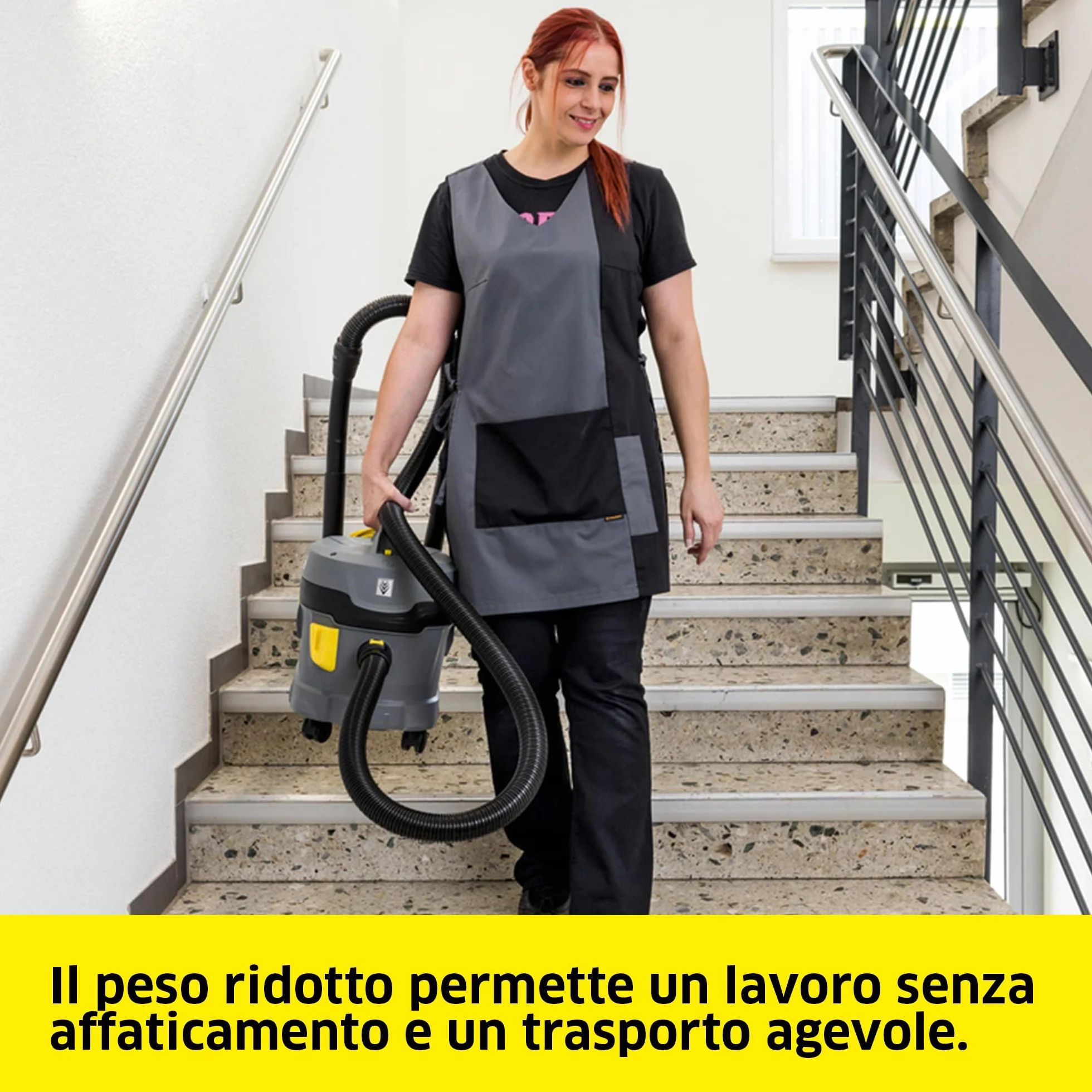KÄRCHER aspirapolvere professionale T 11/1 Classic, 11 l, 850 W, 61 dB(A), 3,9 kg, 7,5 m, cestello filtro permanente