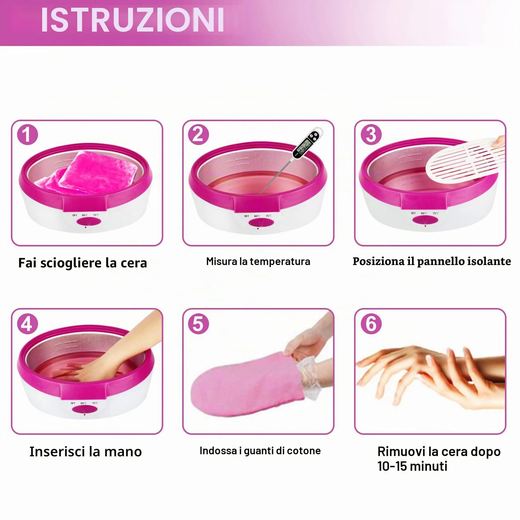 Dispositivo per Bagno di Paraffina per mani e Piedi, con Accessori, Vasca per Cera Elettrica, con Cera di Paraffina 265W