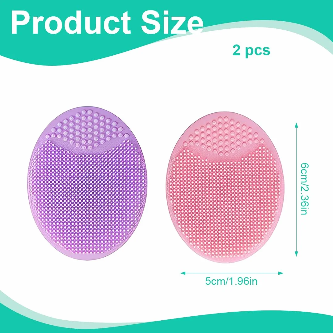 2 Pcs Spazzola Pulizia Viso in Silicone Morbido Scrubber Esfoliante e Massaggiatore Anti-età per una Cura Delicata della Pelle Rosa Viola