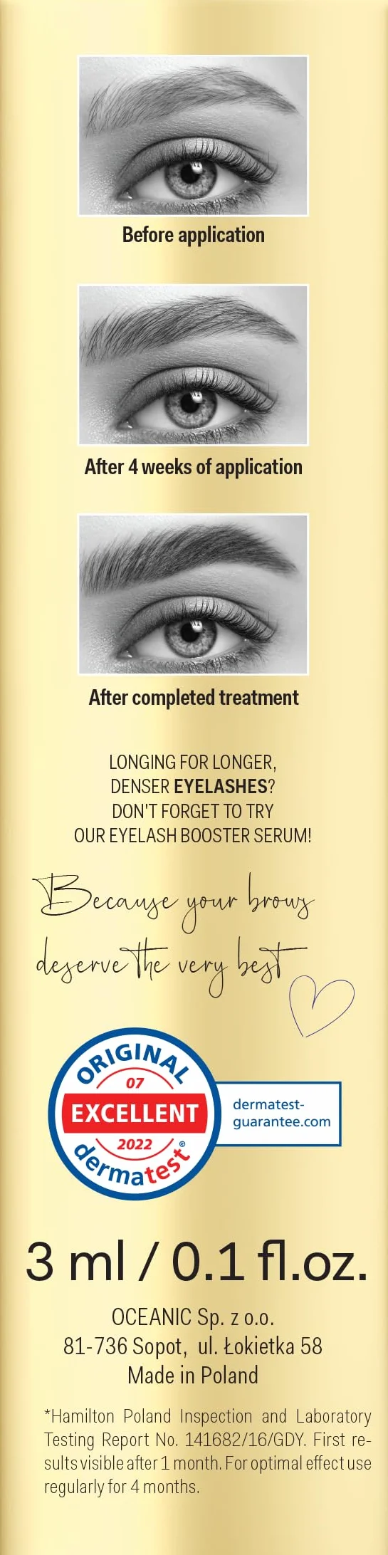Long4Lashes Booster Siero per sopracciglia by Oceanic, vegan eyebrow siero – 3 ml (confezione da 1)