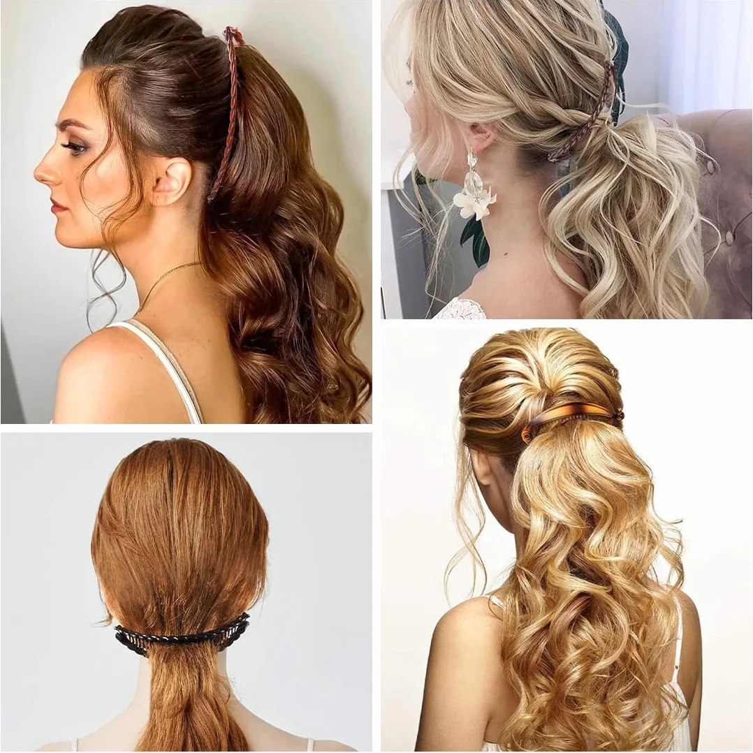 4 Fermagli Per Capelli A Banana Vintage, Clip Pettine, Accessori Per Capelli A Coda Di Pesce, Pettini A Doppia Banana Per Donne E Ragazze