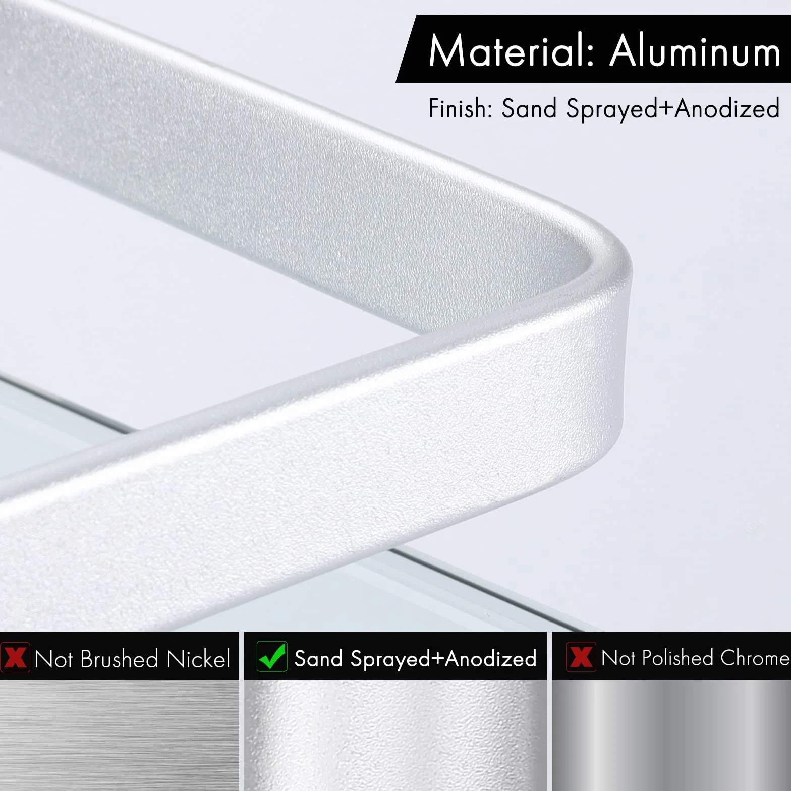 Mensola in Vetro Temperato 8 mm per Bagno Parete Galleggiante Ripiano 3 Pezzi