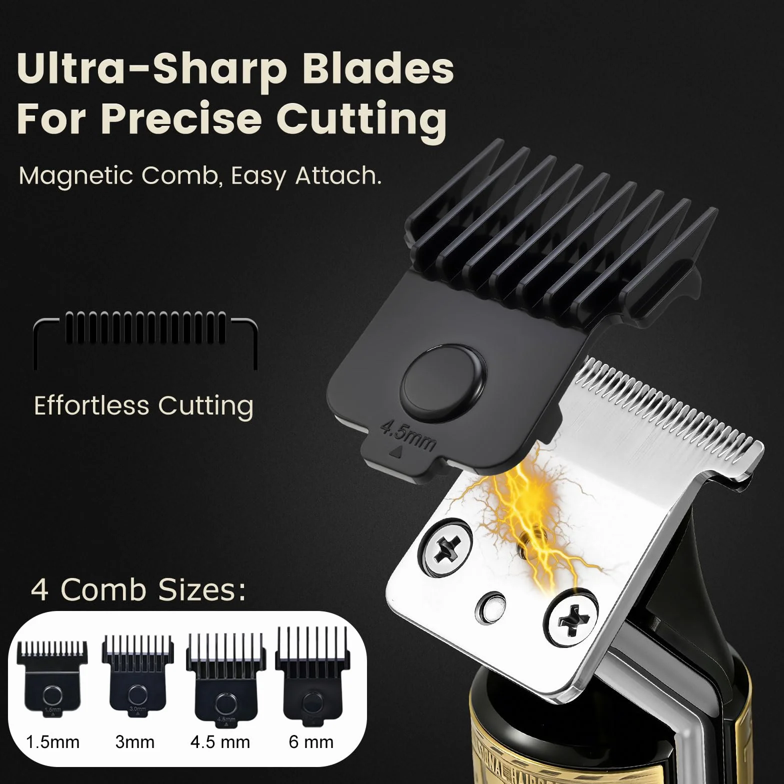 Tagliacapelli Uomo Professionale, Impermeabile IPX6 Rasoio Elettrico Barba, Macchinetta per capelli con Pettini Guida Magnetici, Senza Fili Regolabarba Ricarica Type-C Trimmer Kit Regalo