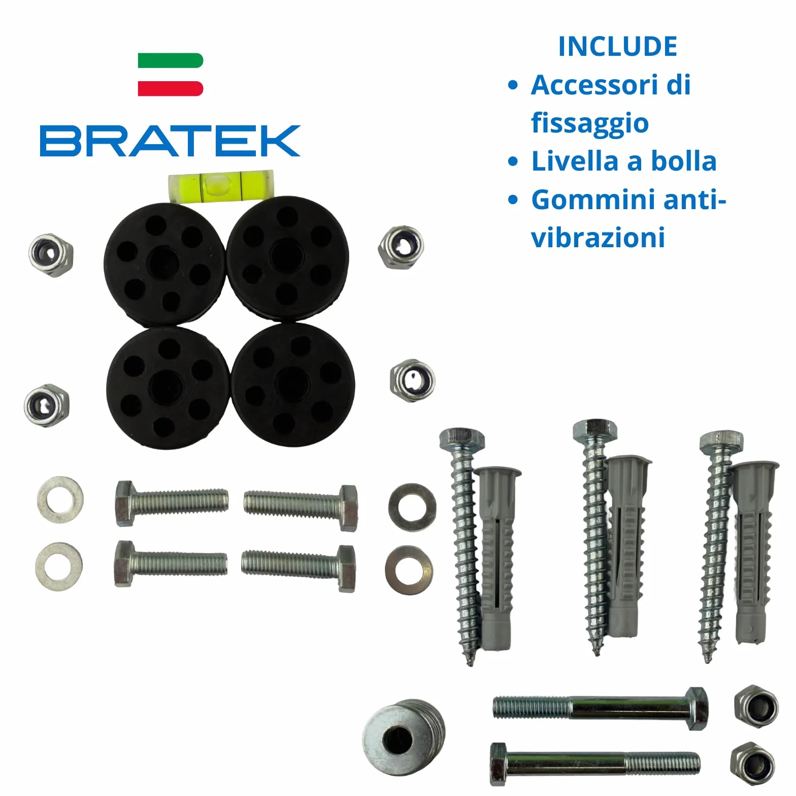 Bratek Staffa Universale per Condizionatore Split Zincata Bianca con Livella 150 kg Regolabile 24000 Btu