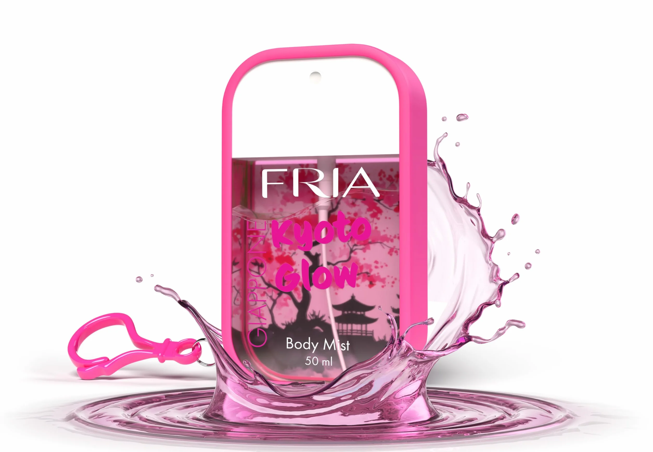 Fria Body Mist, Acqua Profumata Uomo e Donna, Fragranza Kyoto Glow Floreale con Bergamotto, Rosa e Vaniglia, Spray Corpo, 50 ml