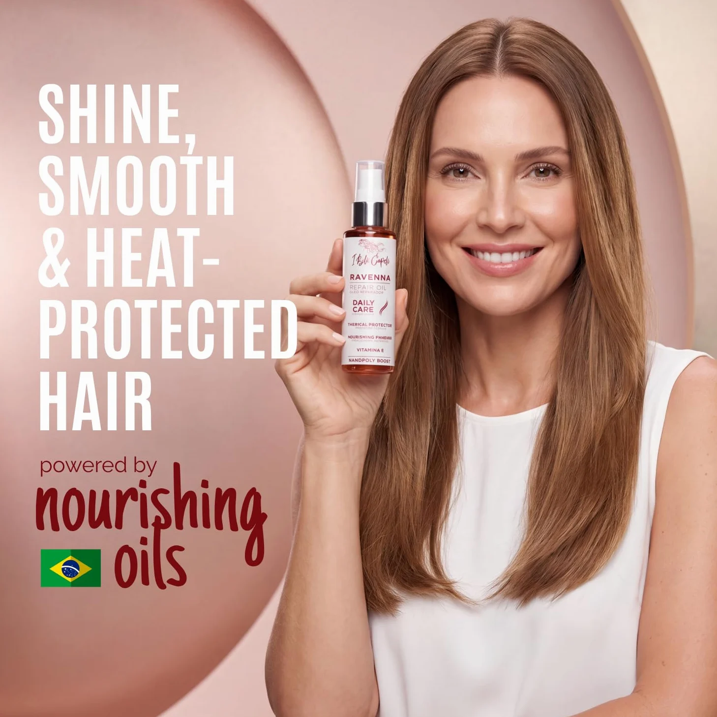 I Belli Capelli Ravenna Olio Capillare per Capelli Crespi – Riparazione delle Doppie Punte, Protezione dal Calore e Idratazione Profonda – Oli di Macadamia, Avocado e Cocco per Capelli Danneggiati, Se