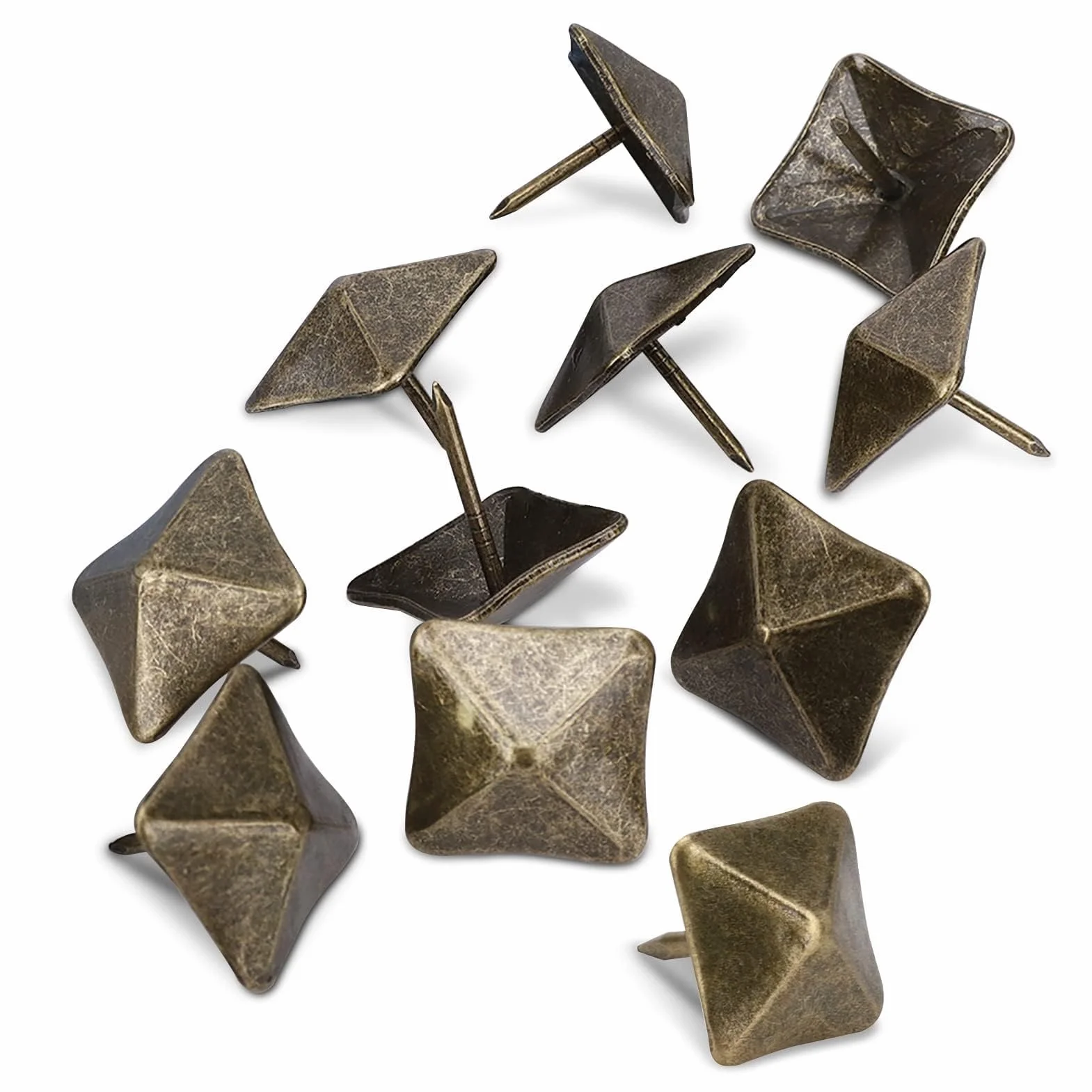 Chiodi da Tappezzeria 50 pezzi, Spille Antiche a Testa Quadrata, Chiodi Decorativi per Mobili