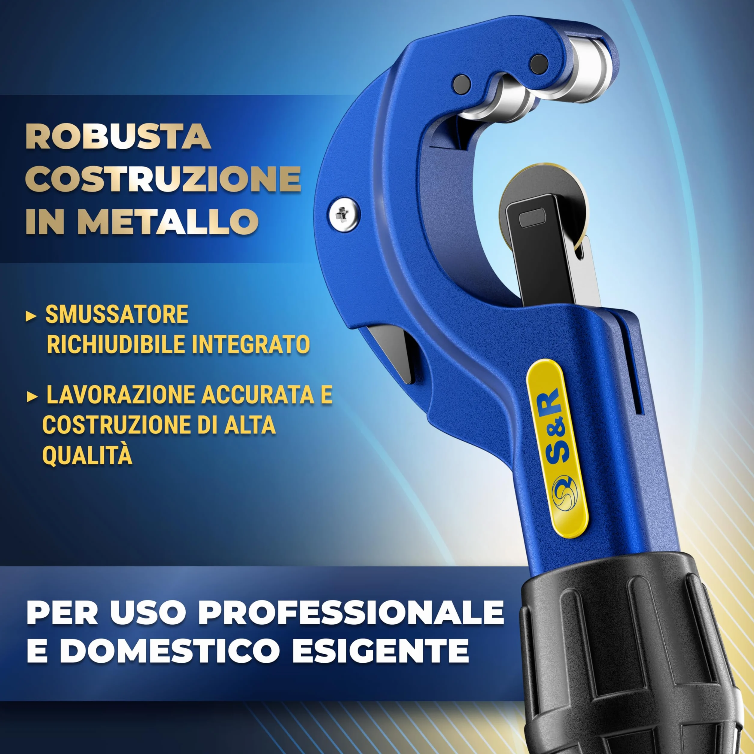 S&R Tagliatubi Fresa per Tubi Rame Alluminio Plastica Multistrato 3-32 mm Pipe Cutter
