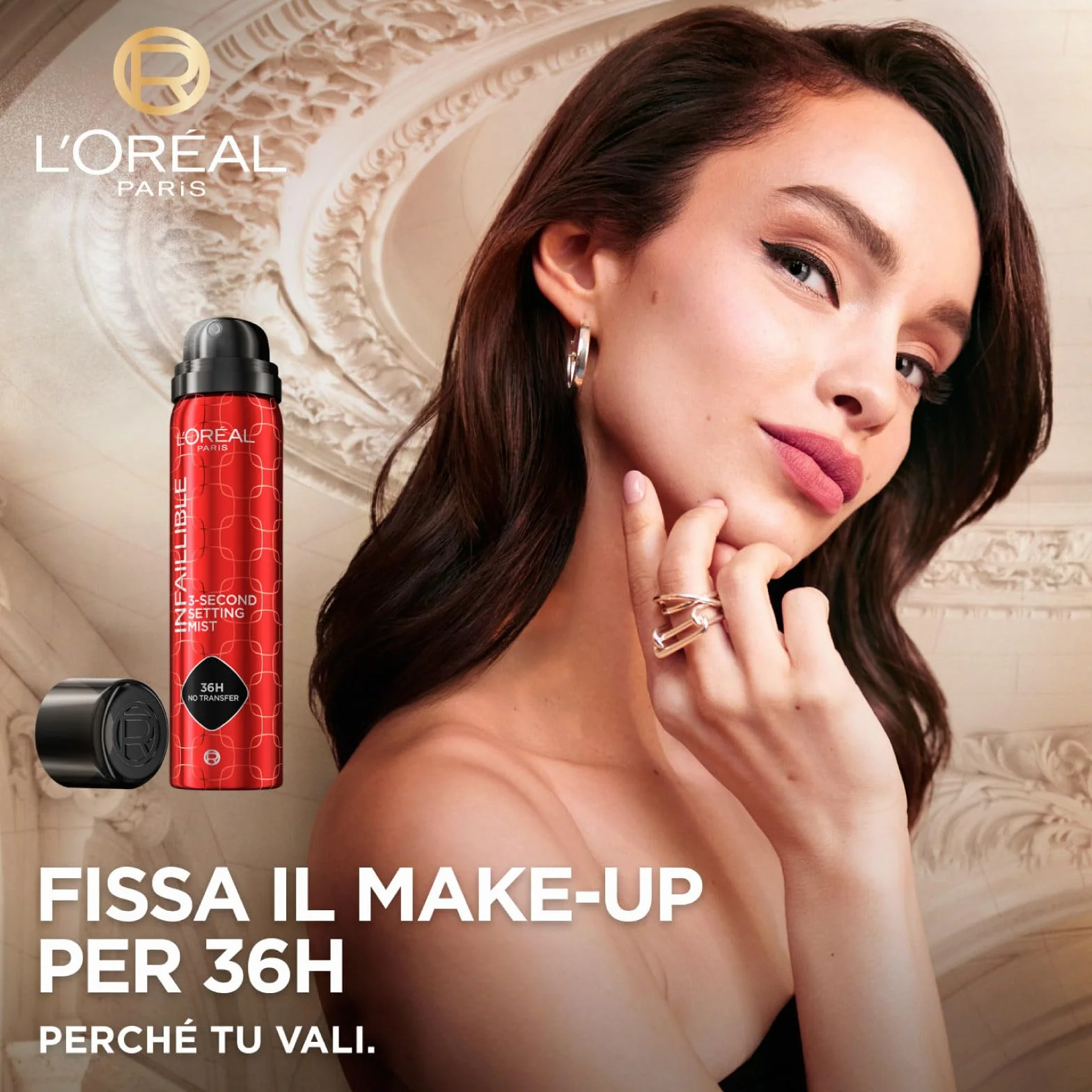 L'Oréal Paris Infaillible Spray Fissante per Trucco Viso 3-Second Setting Mist 36H No-Transfer Waterproof Formula Leggera ad Asciugatura Rapida Resistente a Sudore e Acqua - 2 Flaconi da 75ml