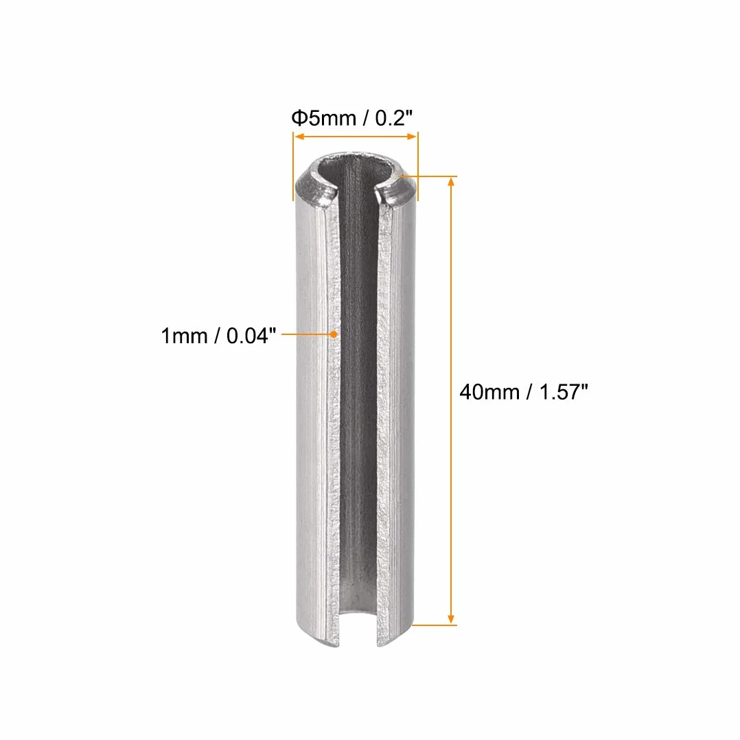 Perni a molla scanalati in acciaio inox 304, M5 x 40 mm, 20 pezzi